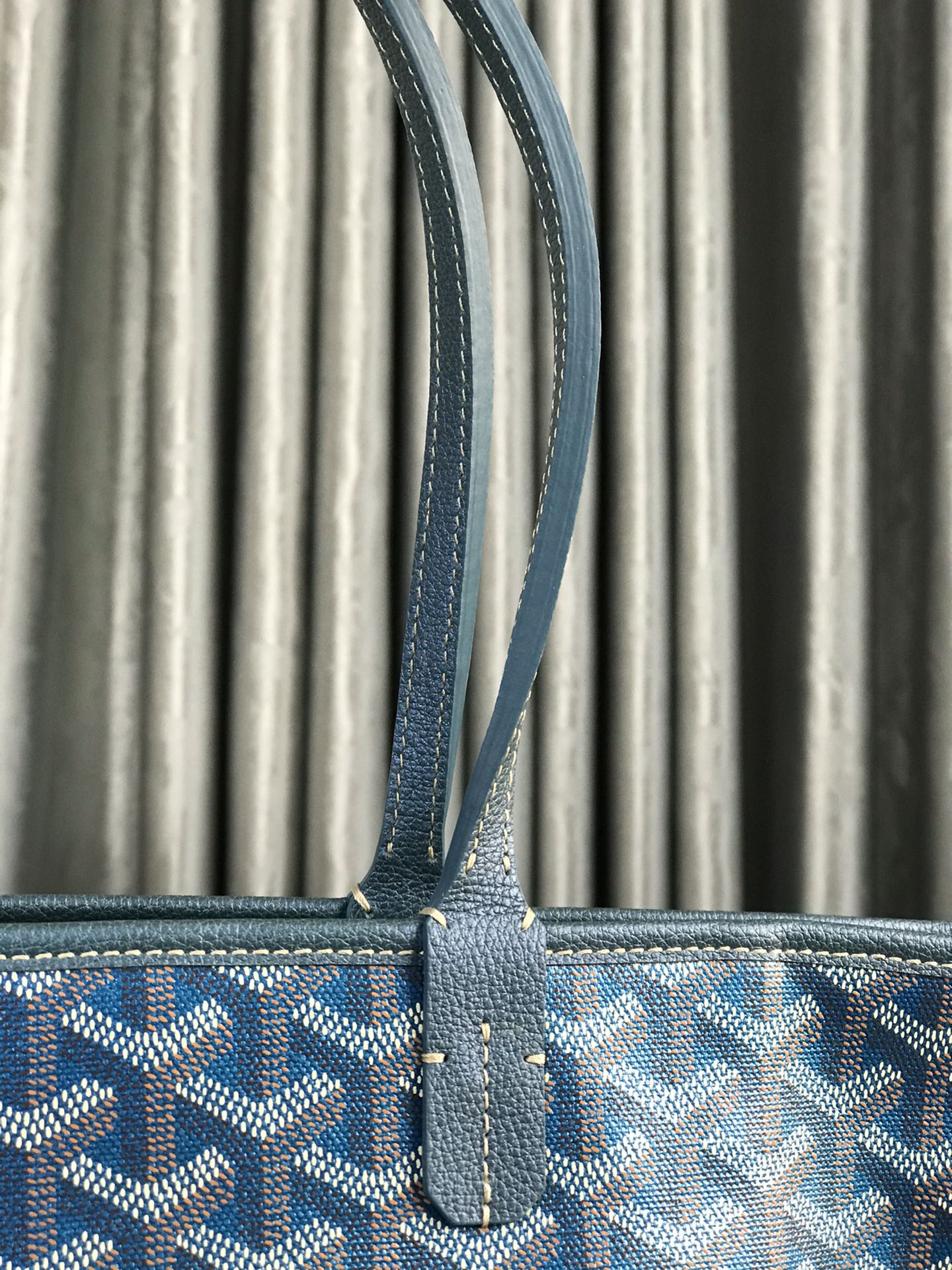 Goyard Goyardine blue Artois Tote PM Palladium