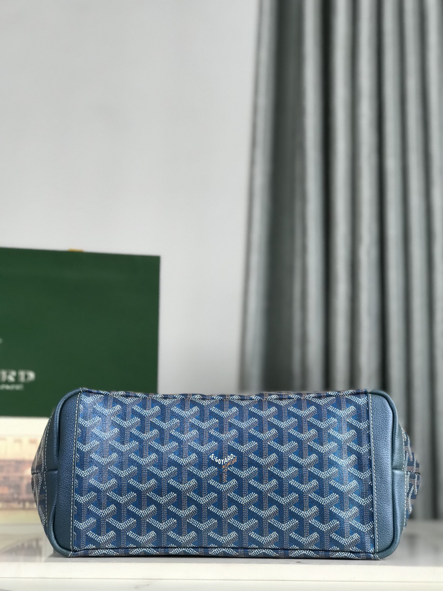Goyard Goyardine blue Artois Tote PM Palladium