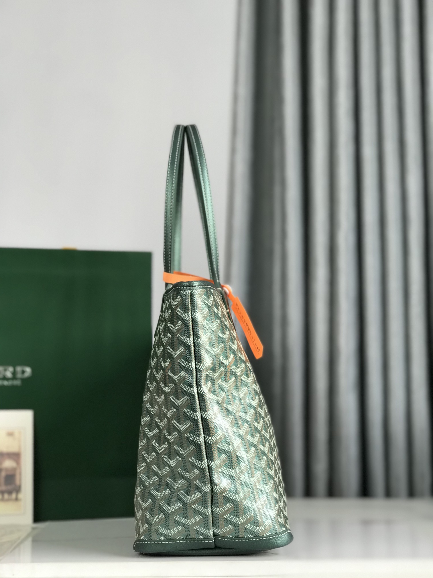 Goyard Goyardine Green Artois Tote PM Palladium