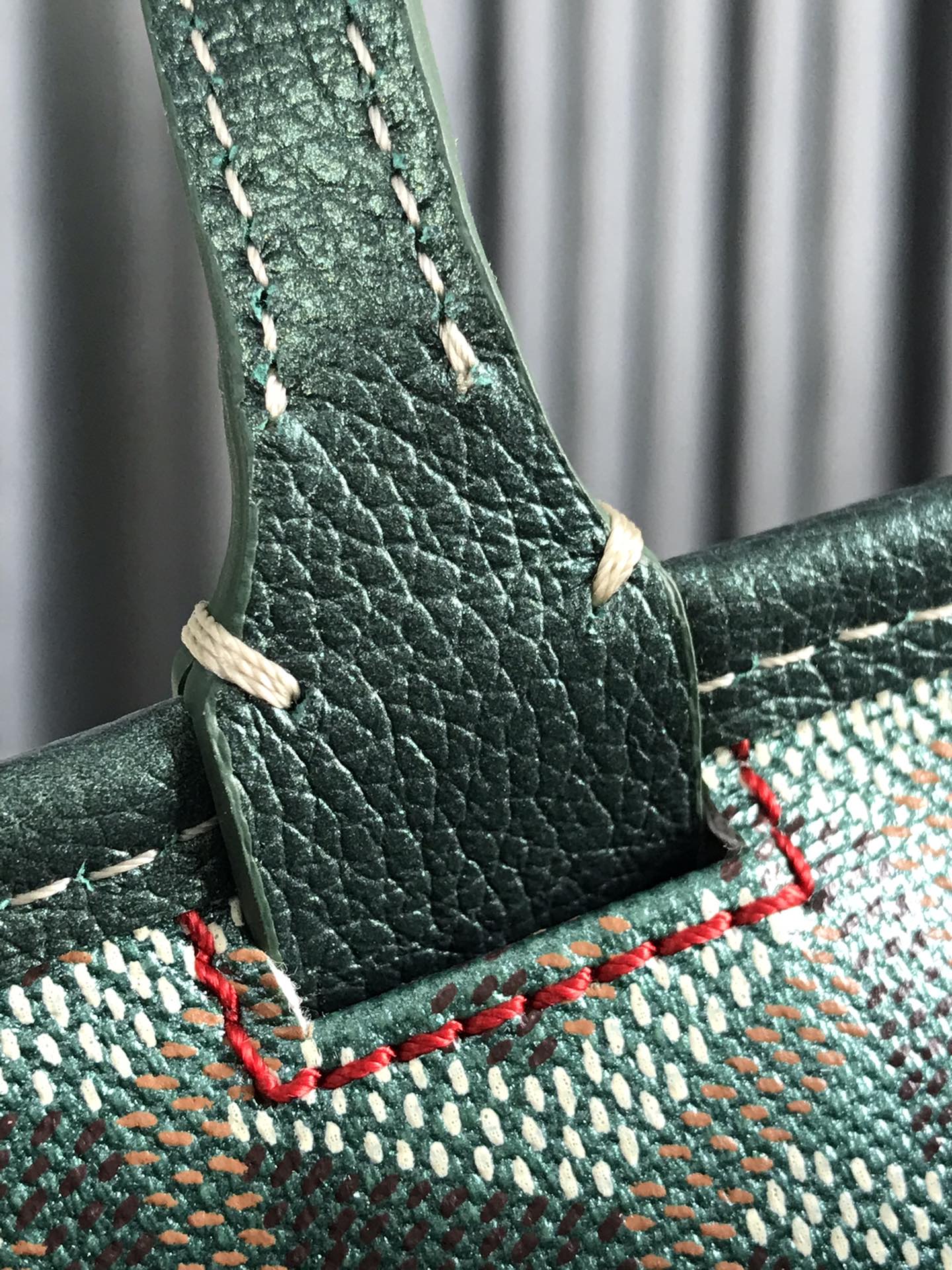 Goyard Goyardine Green Artois Tote PM Palladium