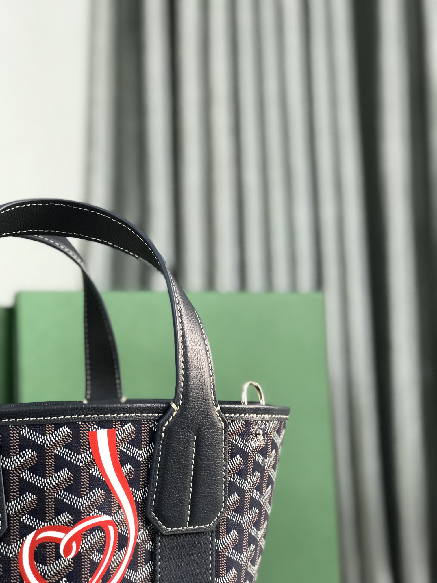 Pre-Owned Goyard PM Belharra Tote Printed Coated Canvas  bag in navy