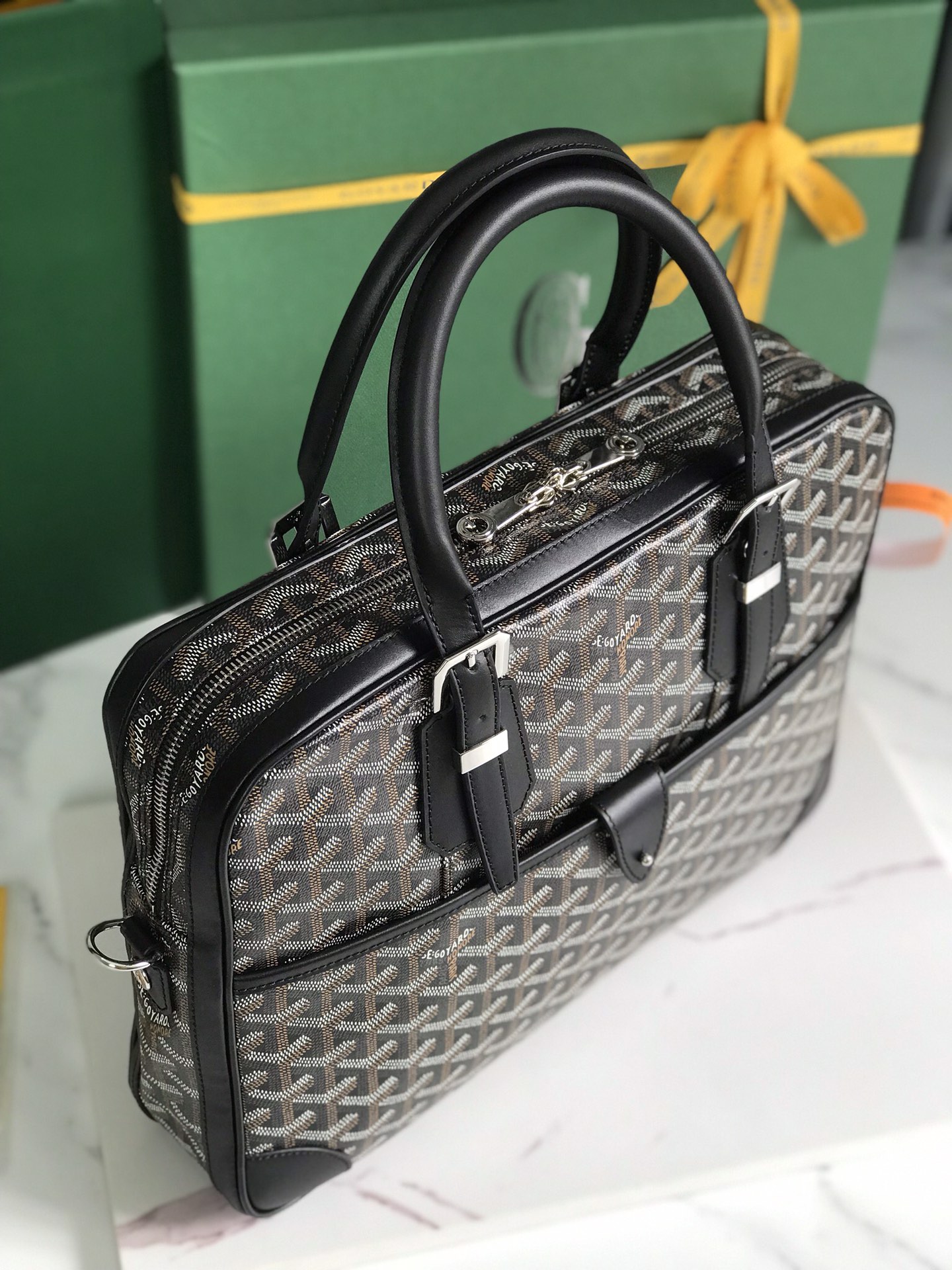 Goyard Black Diplomat Briefcase Business Handbag