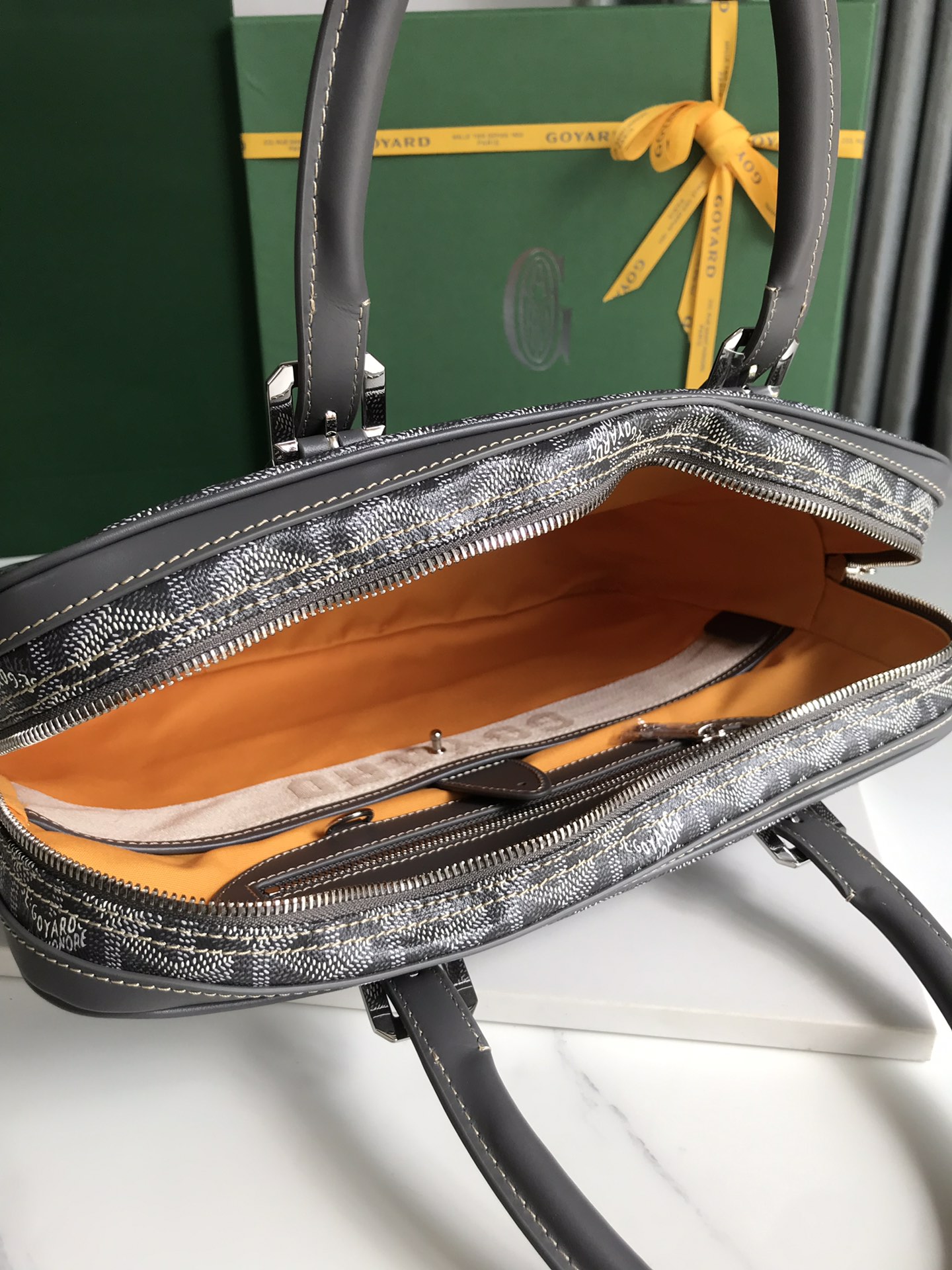 Goyard Black Goyardine Canvas Ambassade Gm