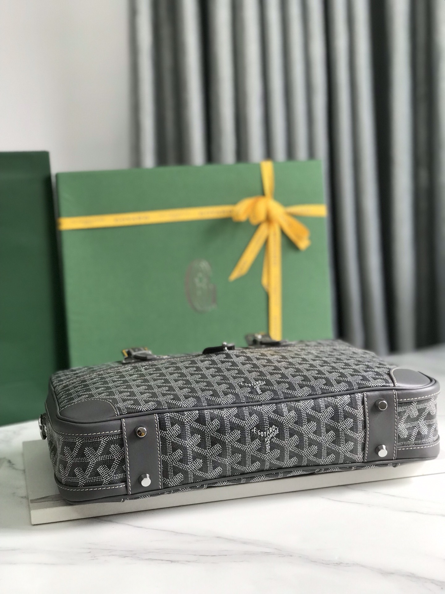 Goyard Black Goyardine Canvas Ambassade Gm