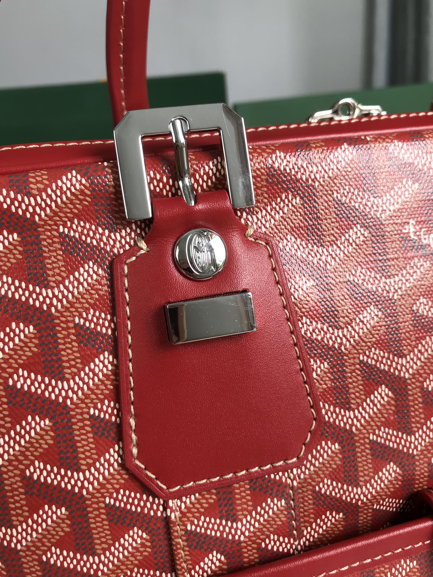 Goyard Red Coated Canvas and Leather Trim Diplomat Briefcase