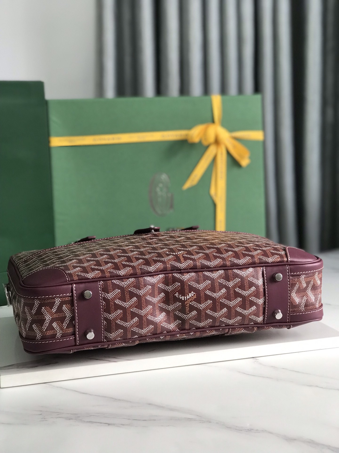 Goyard Red Coated Canvas and Leather Trim Diplomat Briefcase