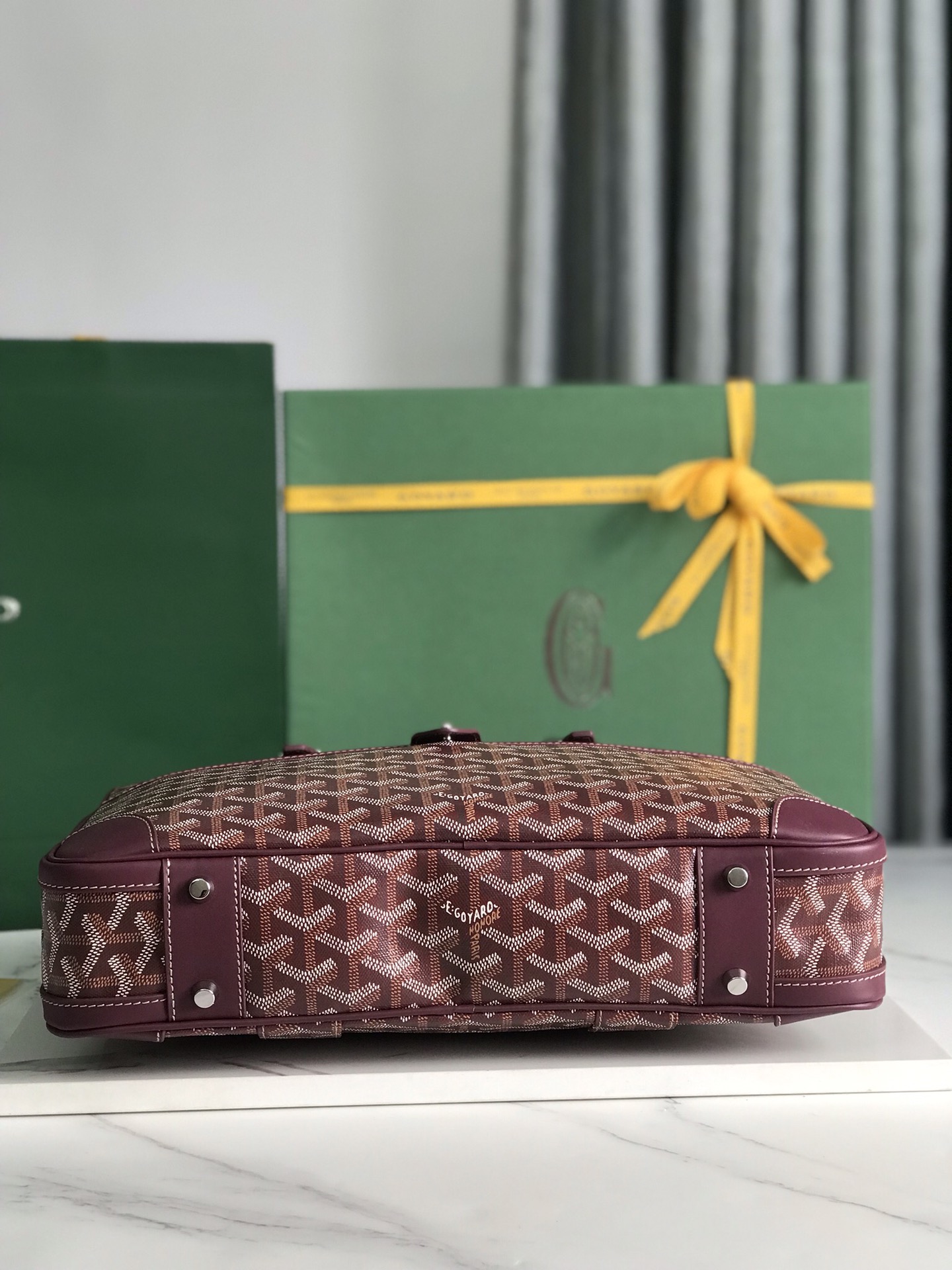Goyard Red Coated Canvas and Leather Trim Diplomat Briefcase