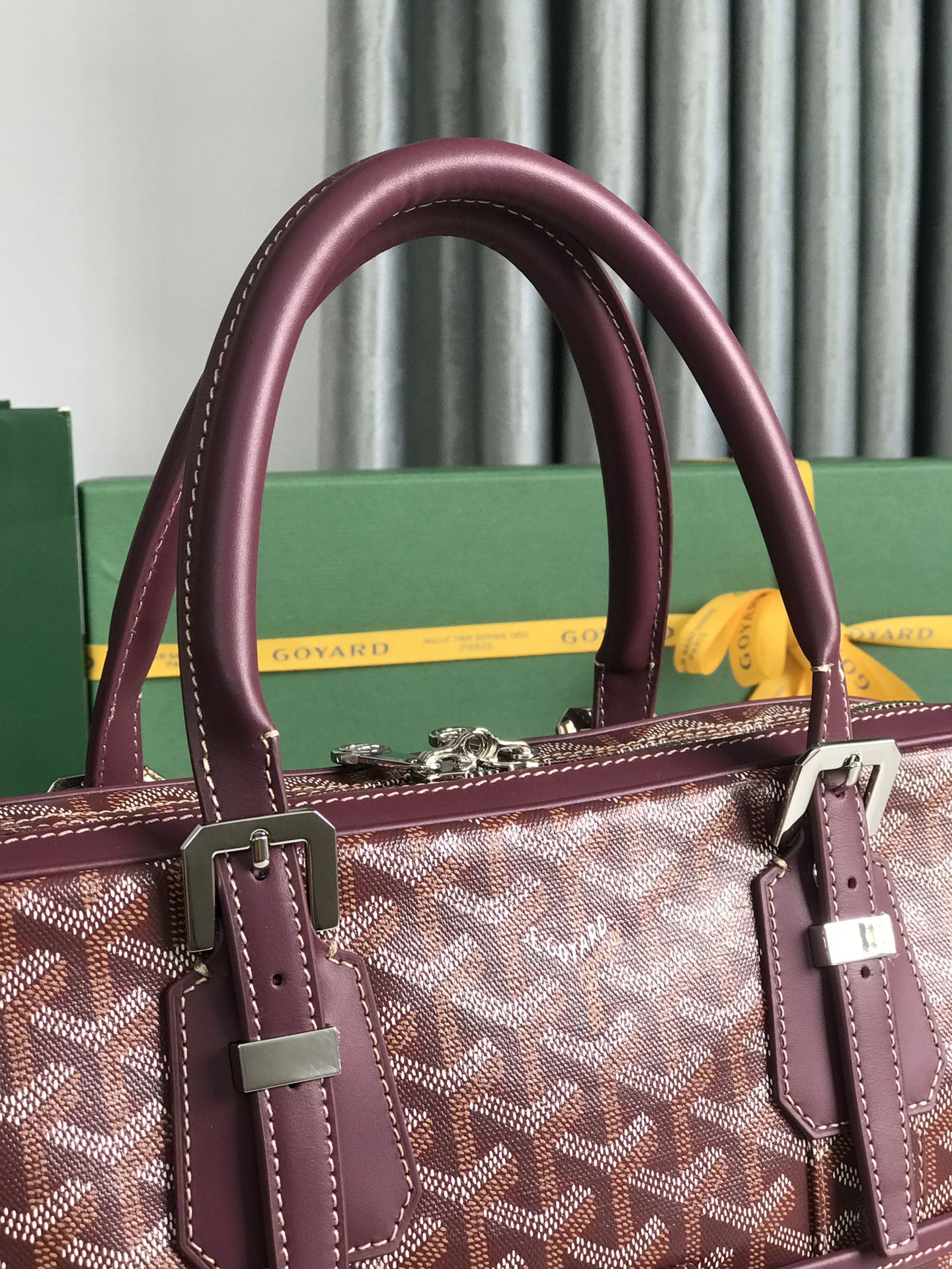 Goyard Red Coated Canvas and Leather Trim Diplomat Briefcase