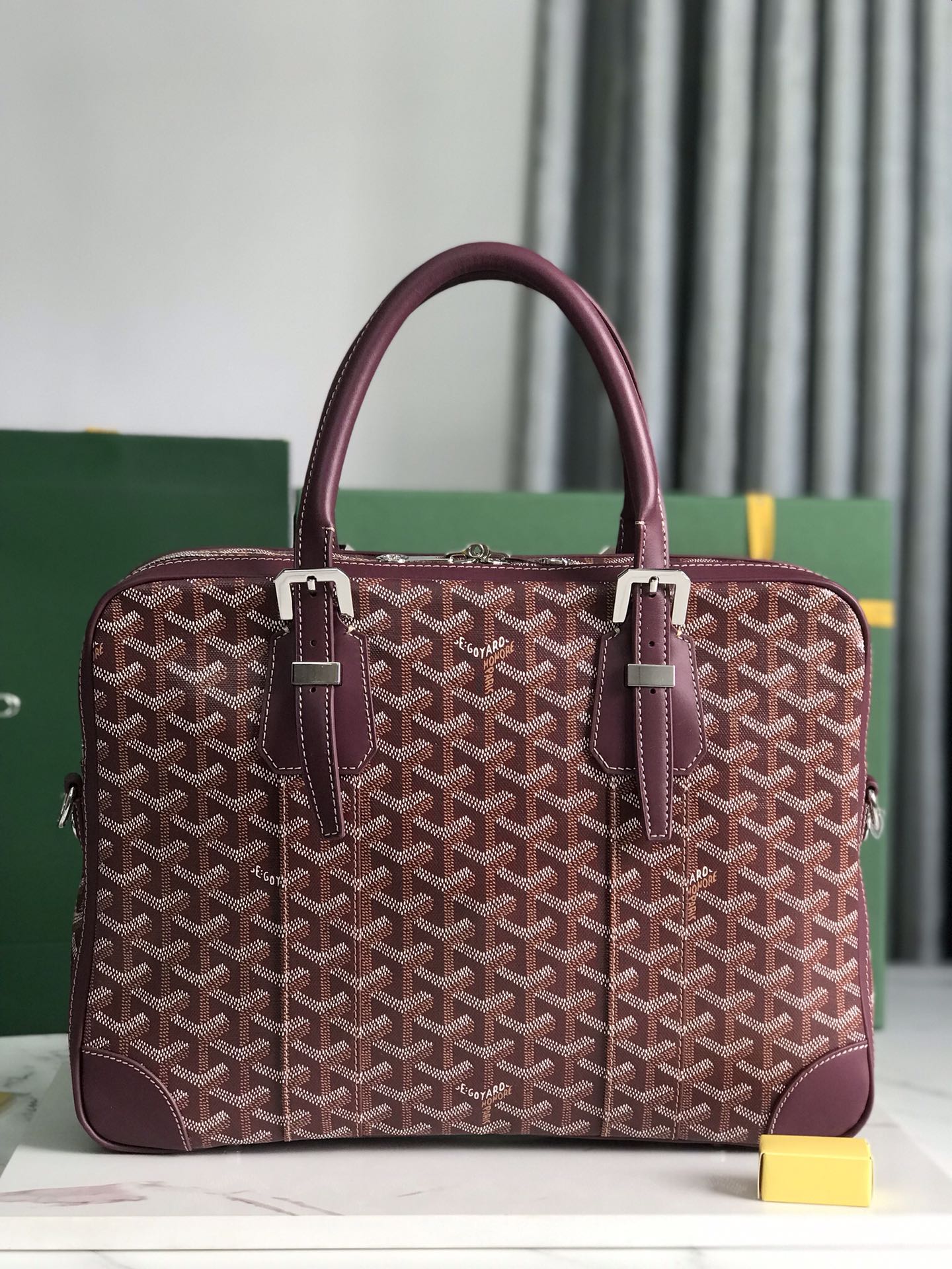 Goyard Red Coated Canvas and Leather Trim Diplomat Briefcase