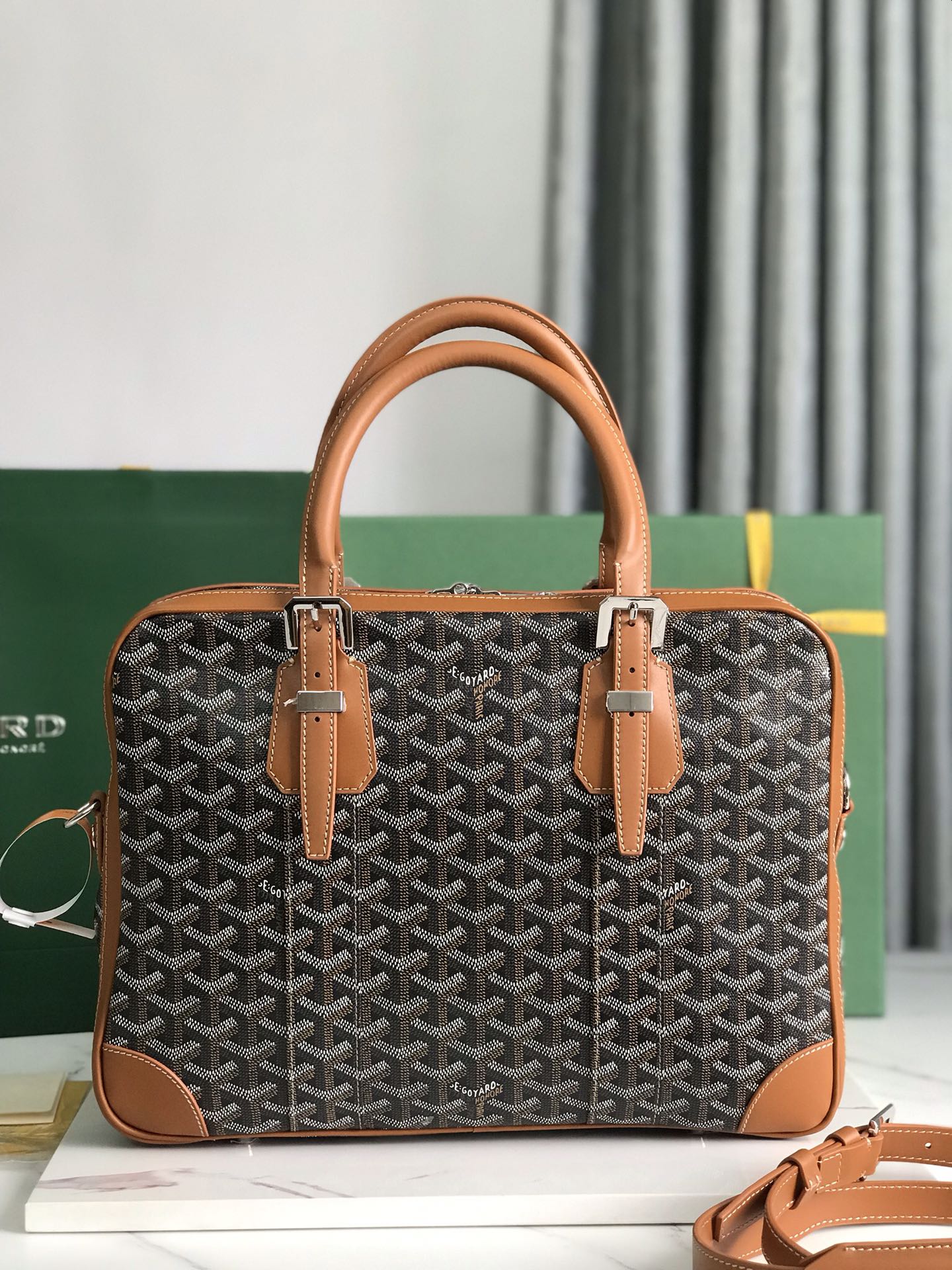 Goyard Work Bag Goyard Artois PM Bag Grey – brown