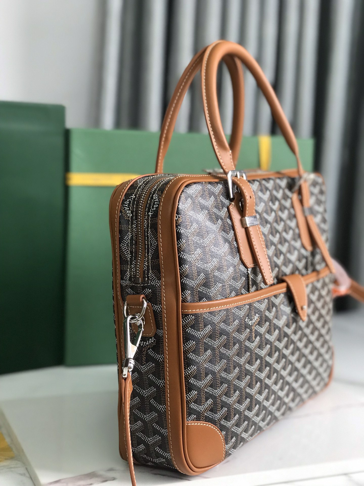 Goyard Work Bag Goyard Artois PM Bag Grey – brown