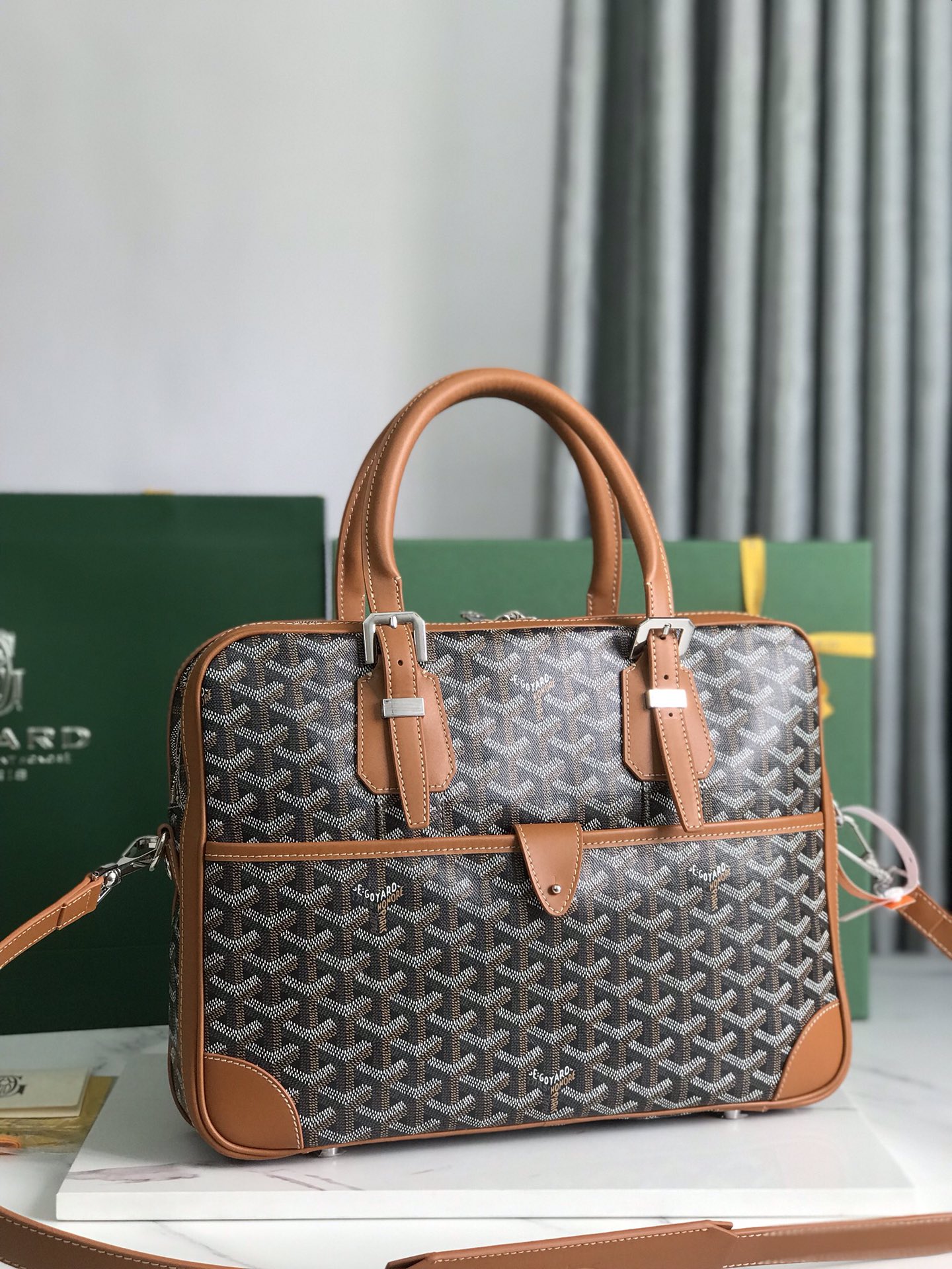Goyard Work Bag Goyard Artois PM Bag Grey – brown