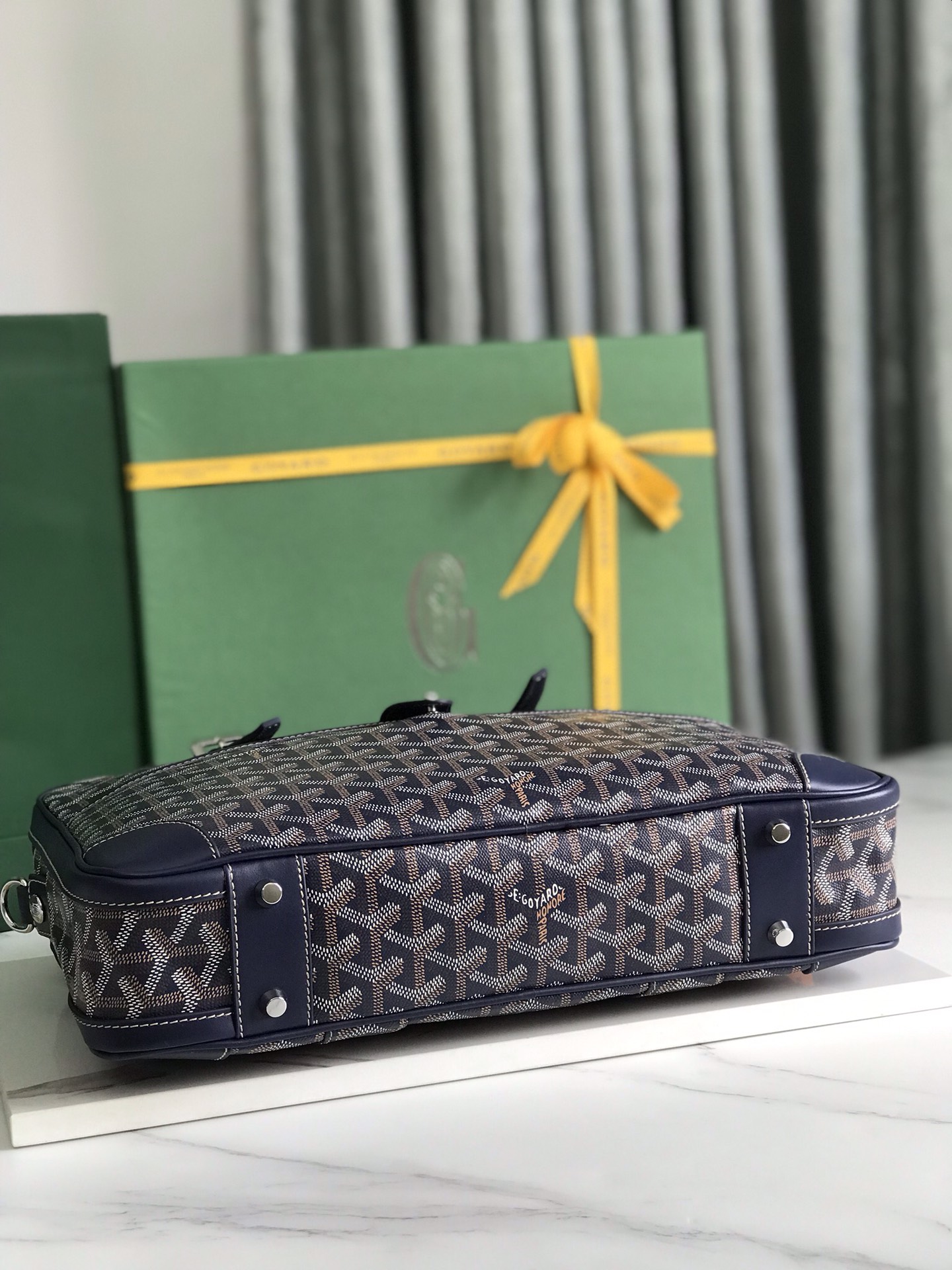 Goyard Ambassade Briefcase Coated Canvas PM Blue ...