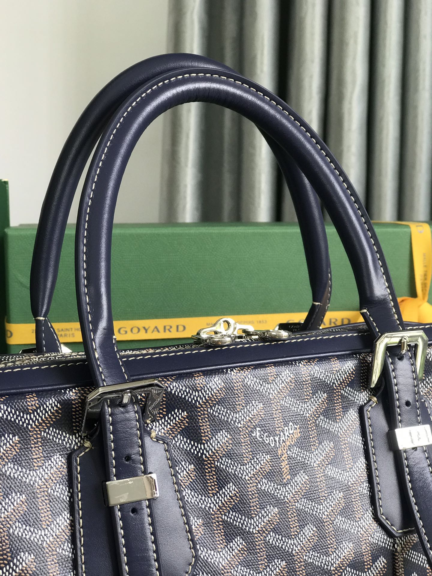 Goyard Ambassade Briefcase Coated Canvas PM Blue ...