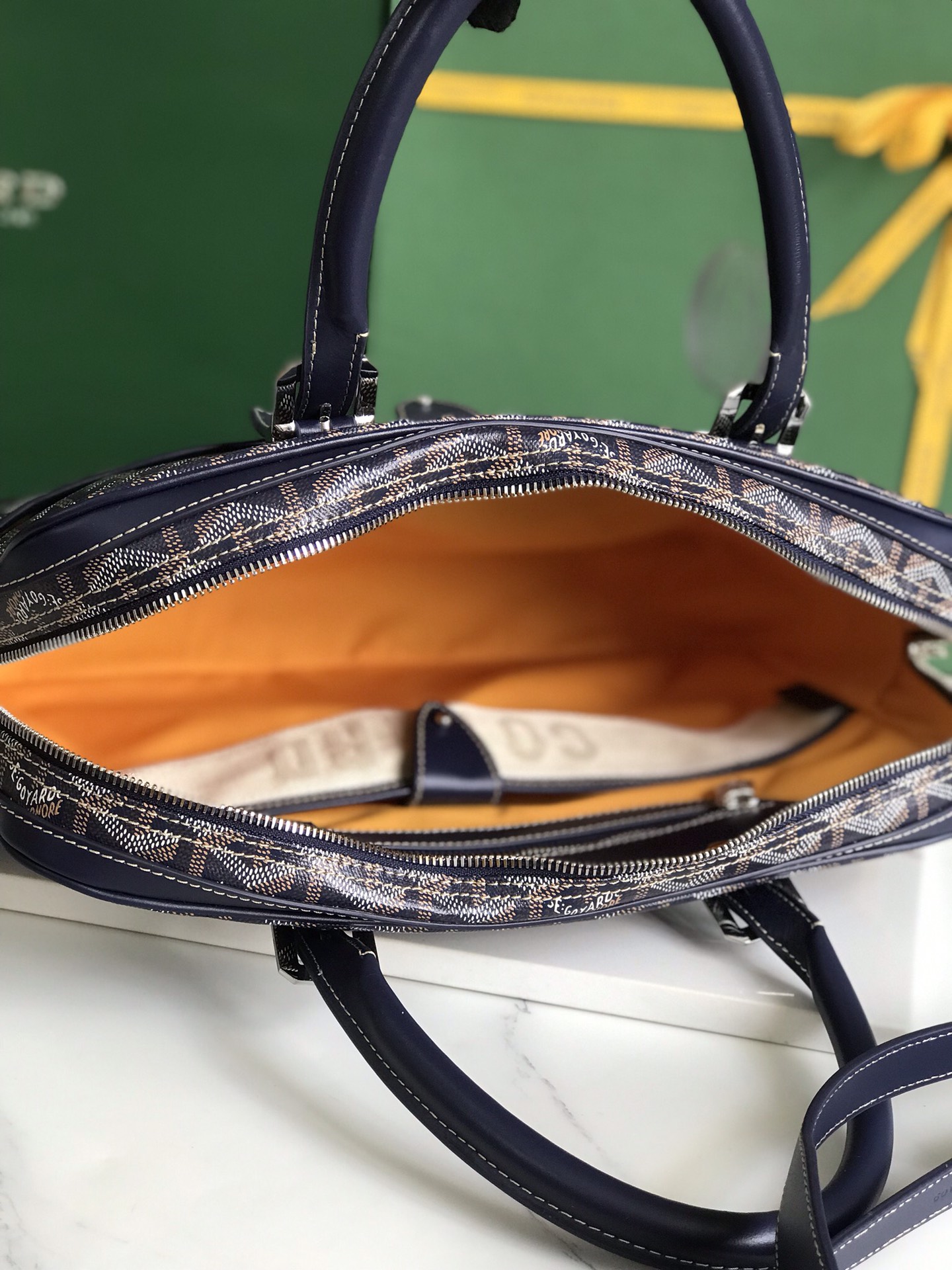 Goyard Ambassade Briefcase Coated Canvas PM Blue ...