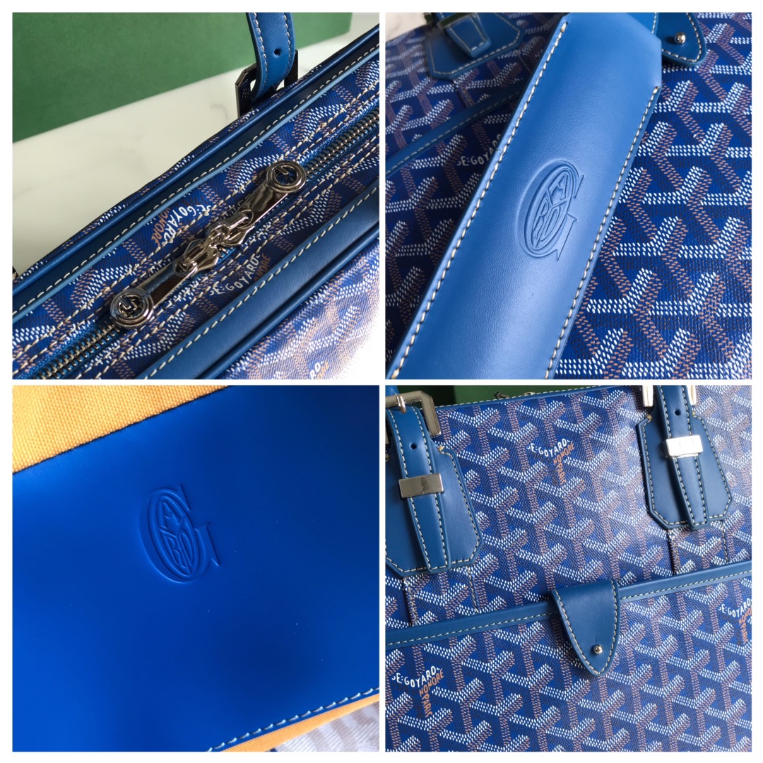 GOYARD Goyardine Ambassade PM Briefcase Sky Blue 120560