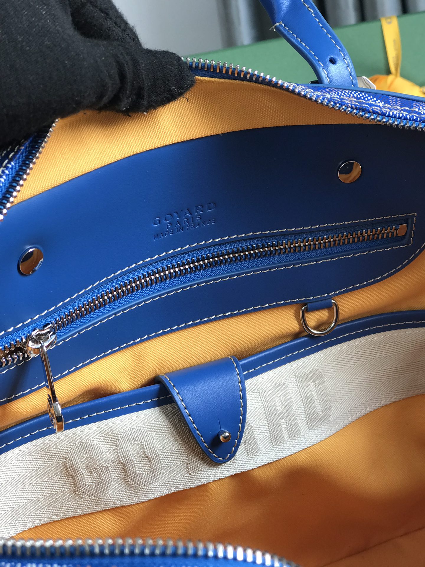 GOYARD Goyardine Ambassade PM Briefcase Sky Blue 120560