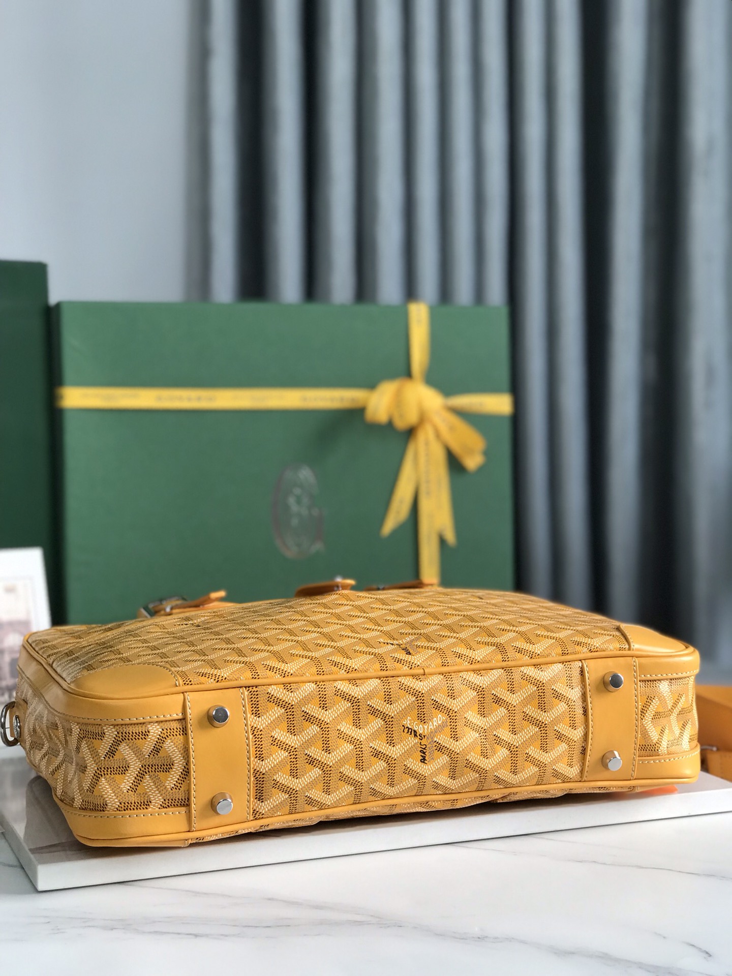 GOYARD Goyardine PM Ambassade Briefcase Yellow