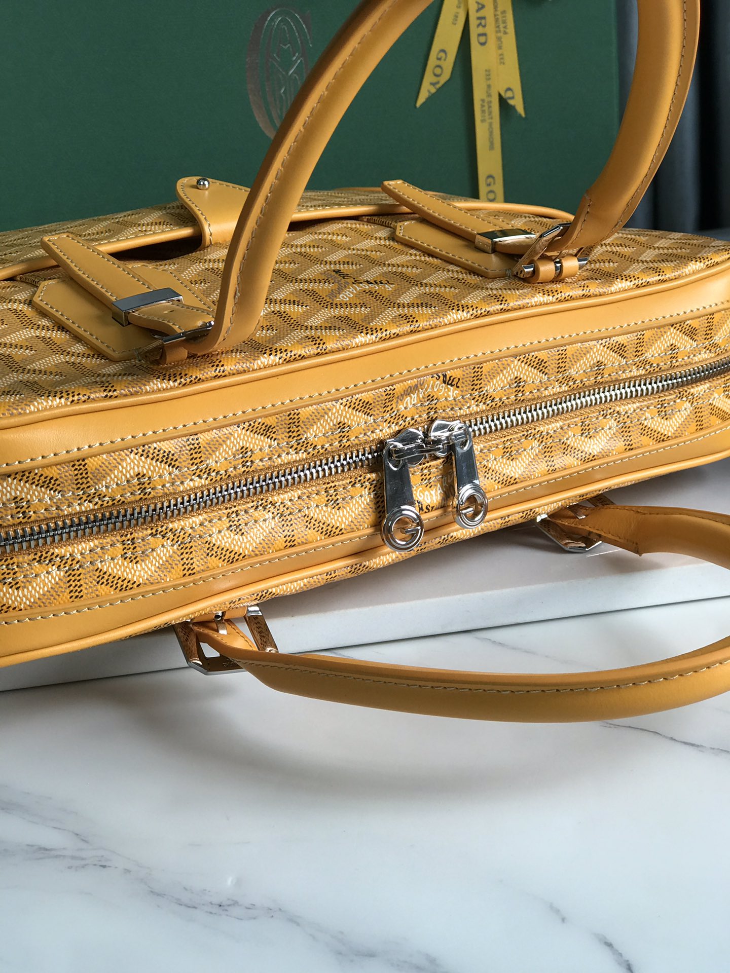 GOYARD Goyardine PM Ambassade Briefcase Yellow