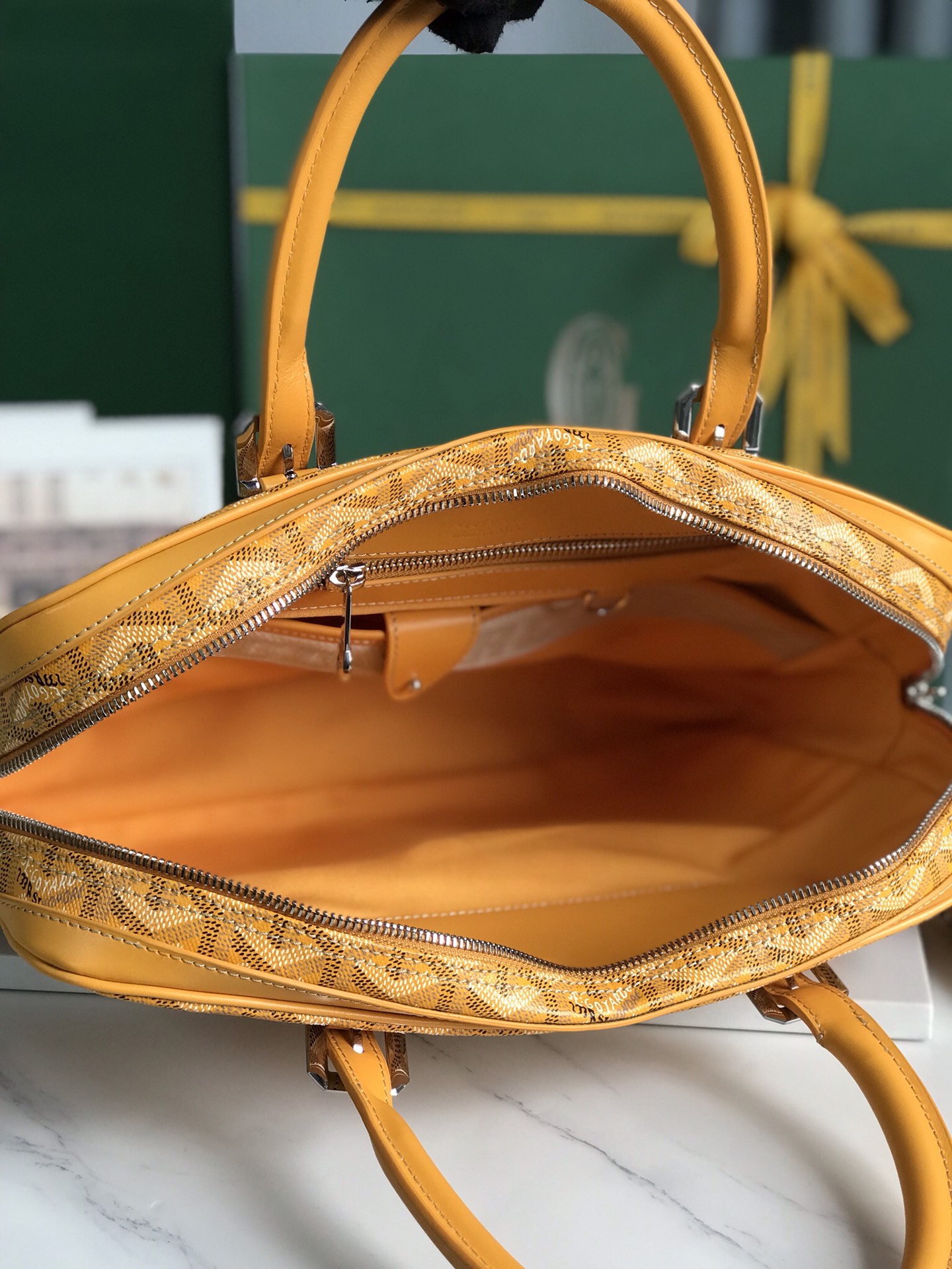 GOYARD Goyardine PM Ambassade Briefcase Yellow