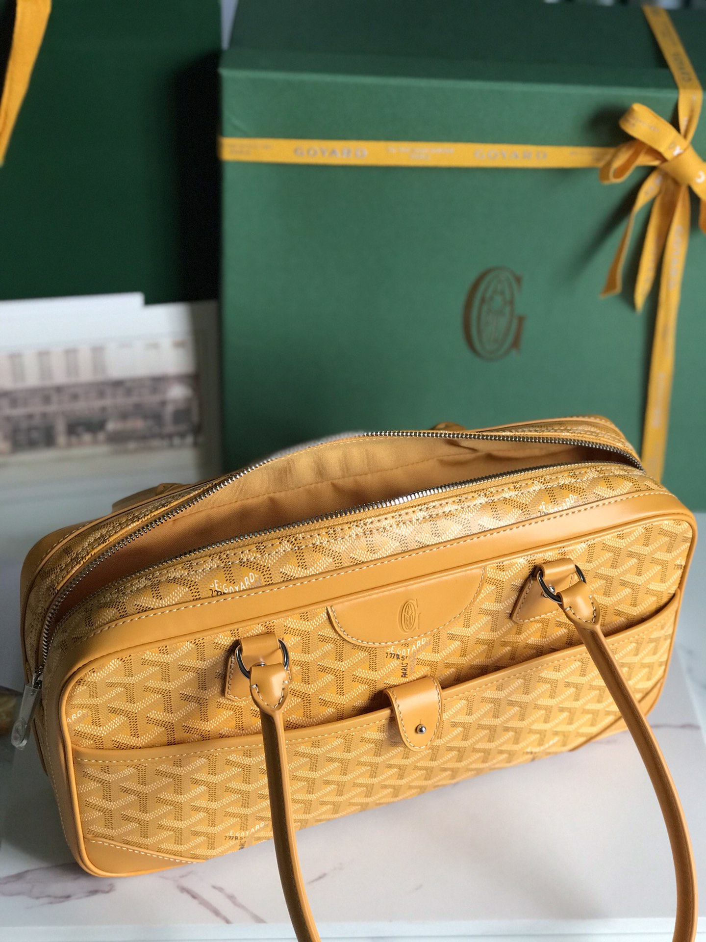 Goyard Saint Martin Bag Coated Canvas Yellow 59393381
