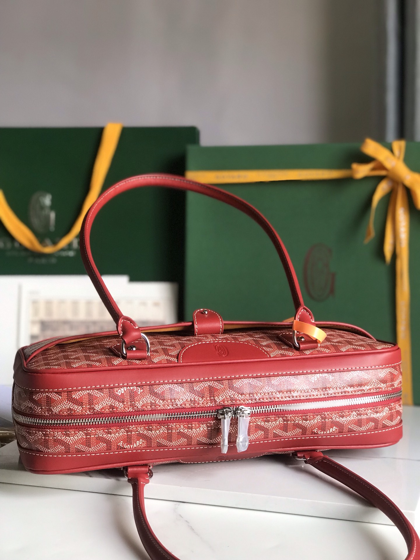 Goyard red Goyardine Saint Martin Bag