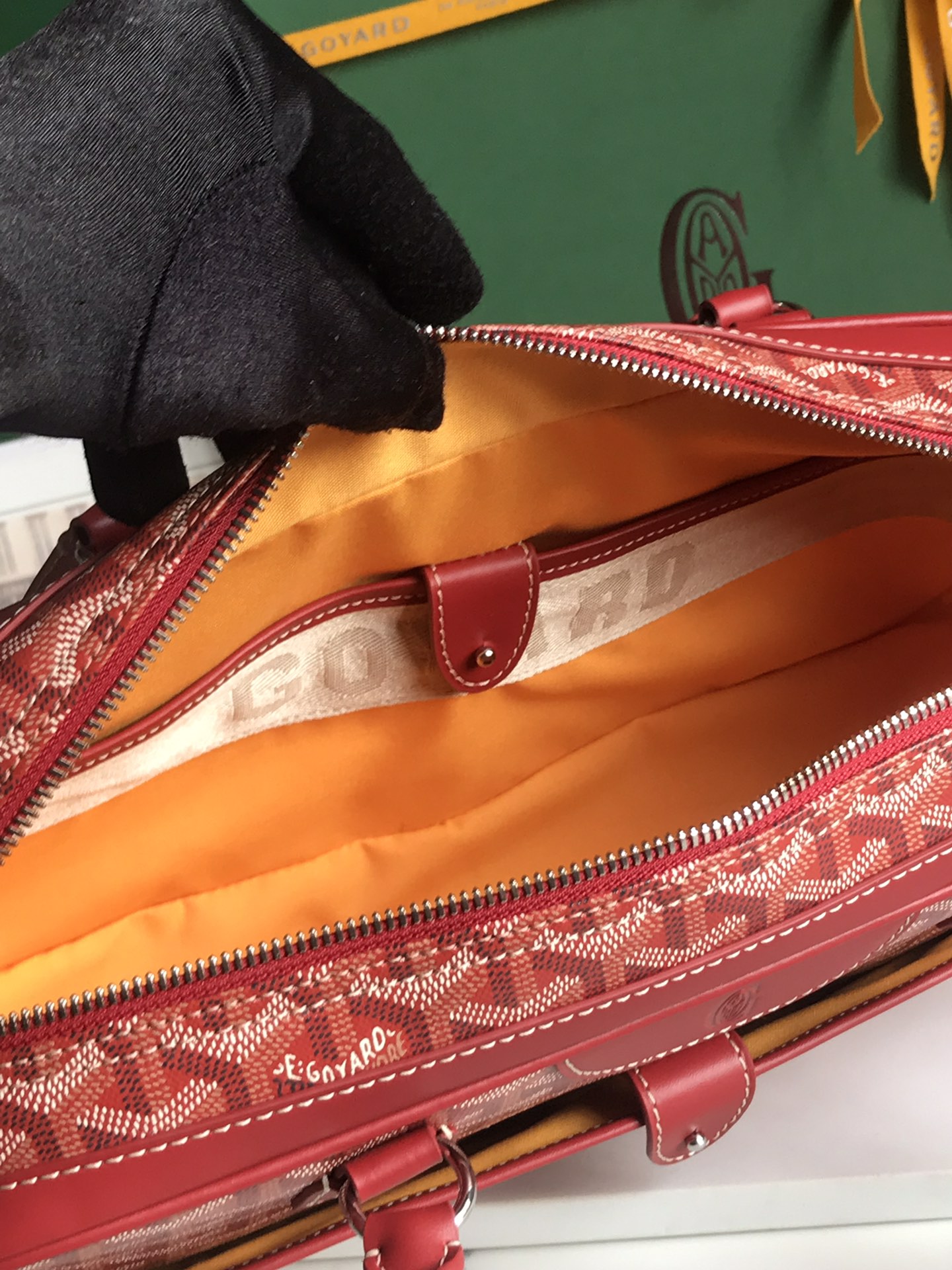 Goyard red Goyardine Saint Martin Bag