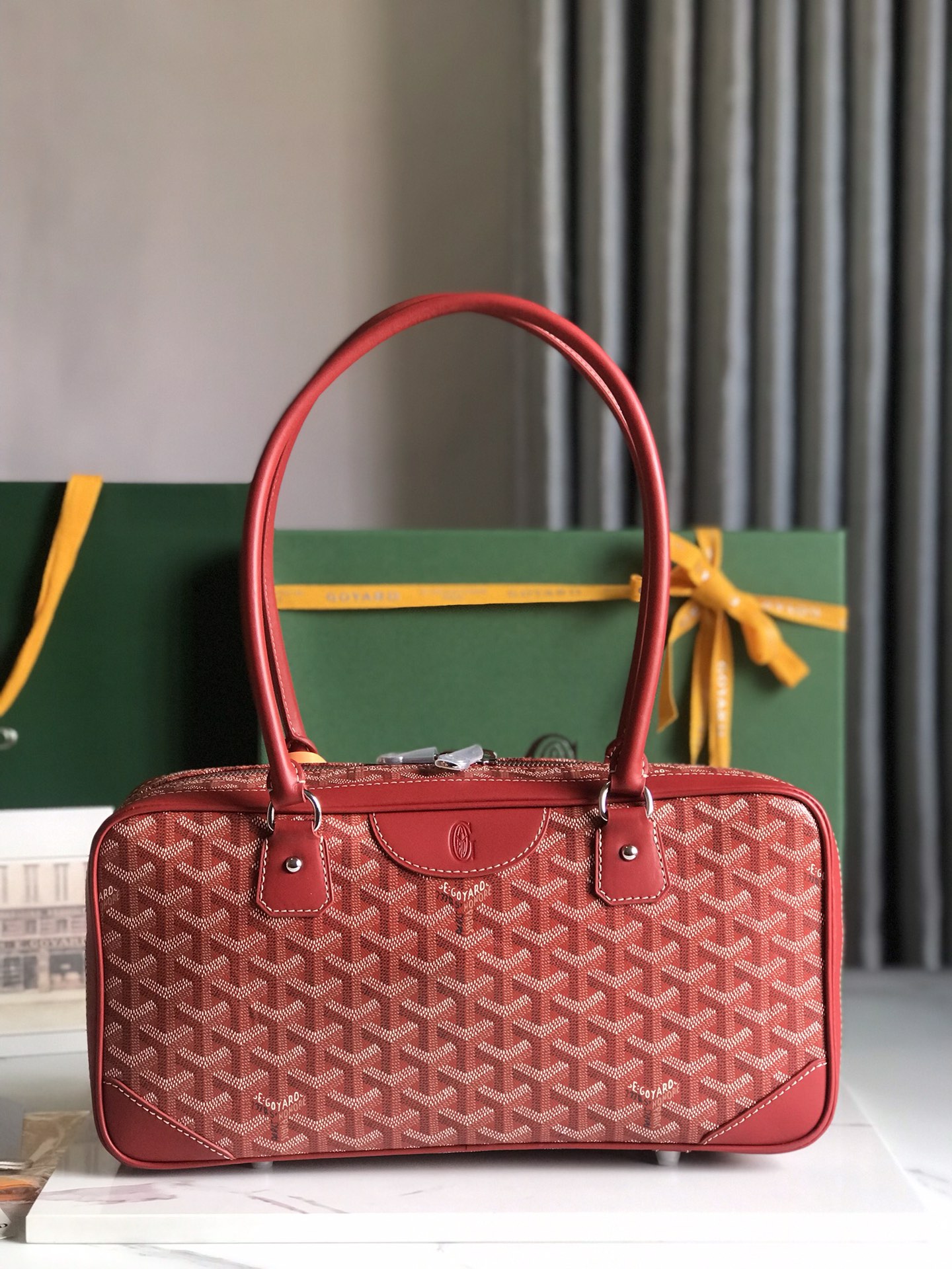 Goyard red Goyardine Saint Martin Bag