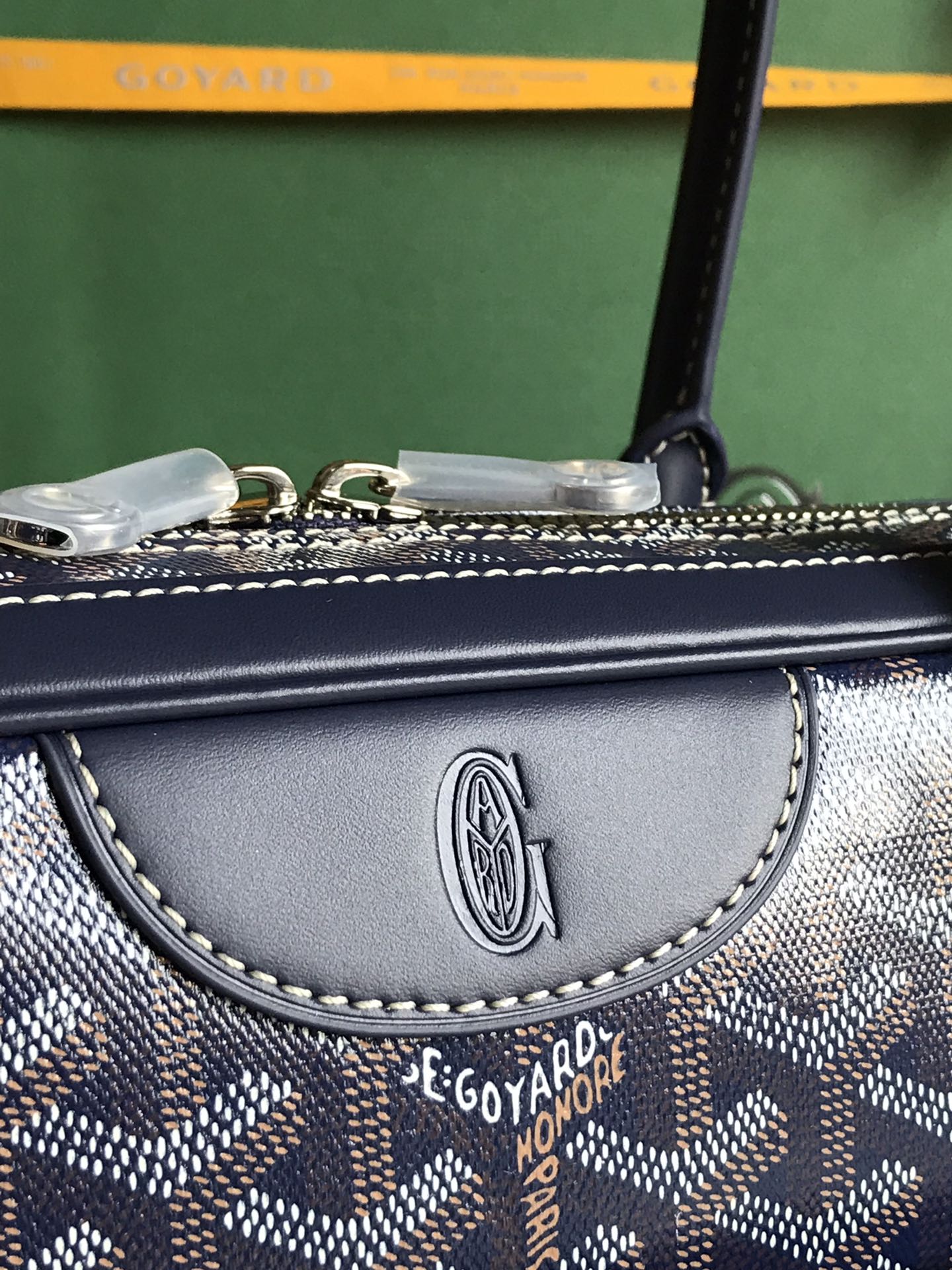 Goyard Navy Blue Goyardine Saint Martin Bag