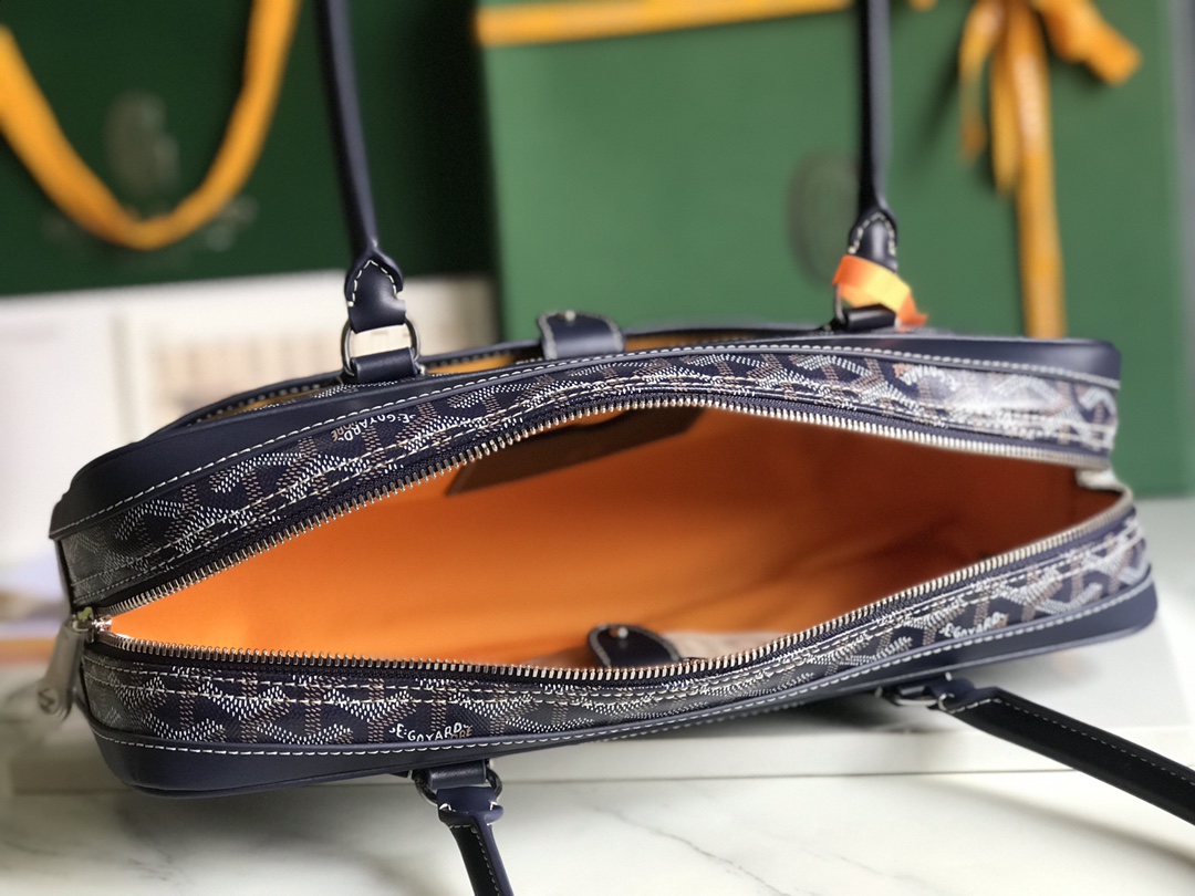 Goyard Navy Blue Goyardine Saint Martin Bag