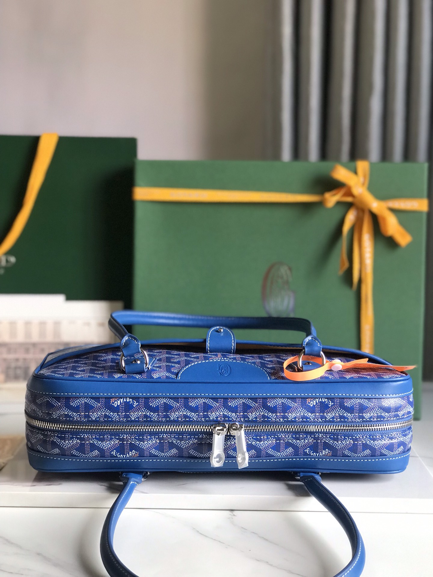 Goyard Blue Goyardine Saint Martin Bag