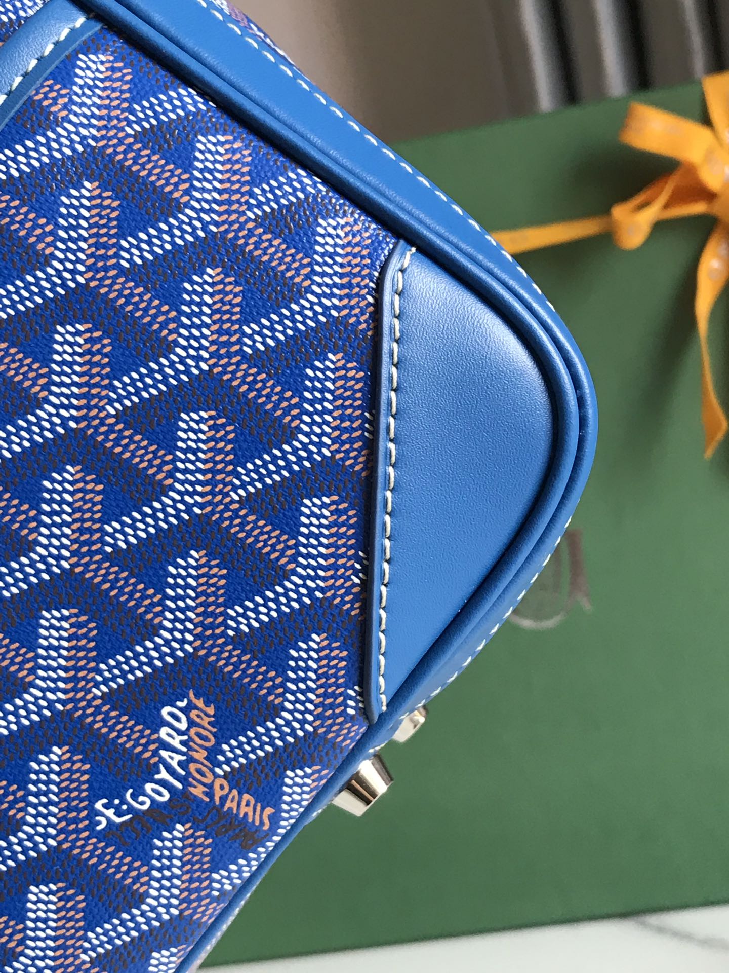 Goyard Blue Goyardine Saint Martin Bag