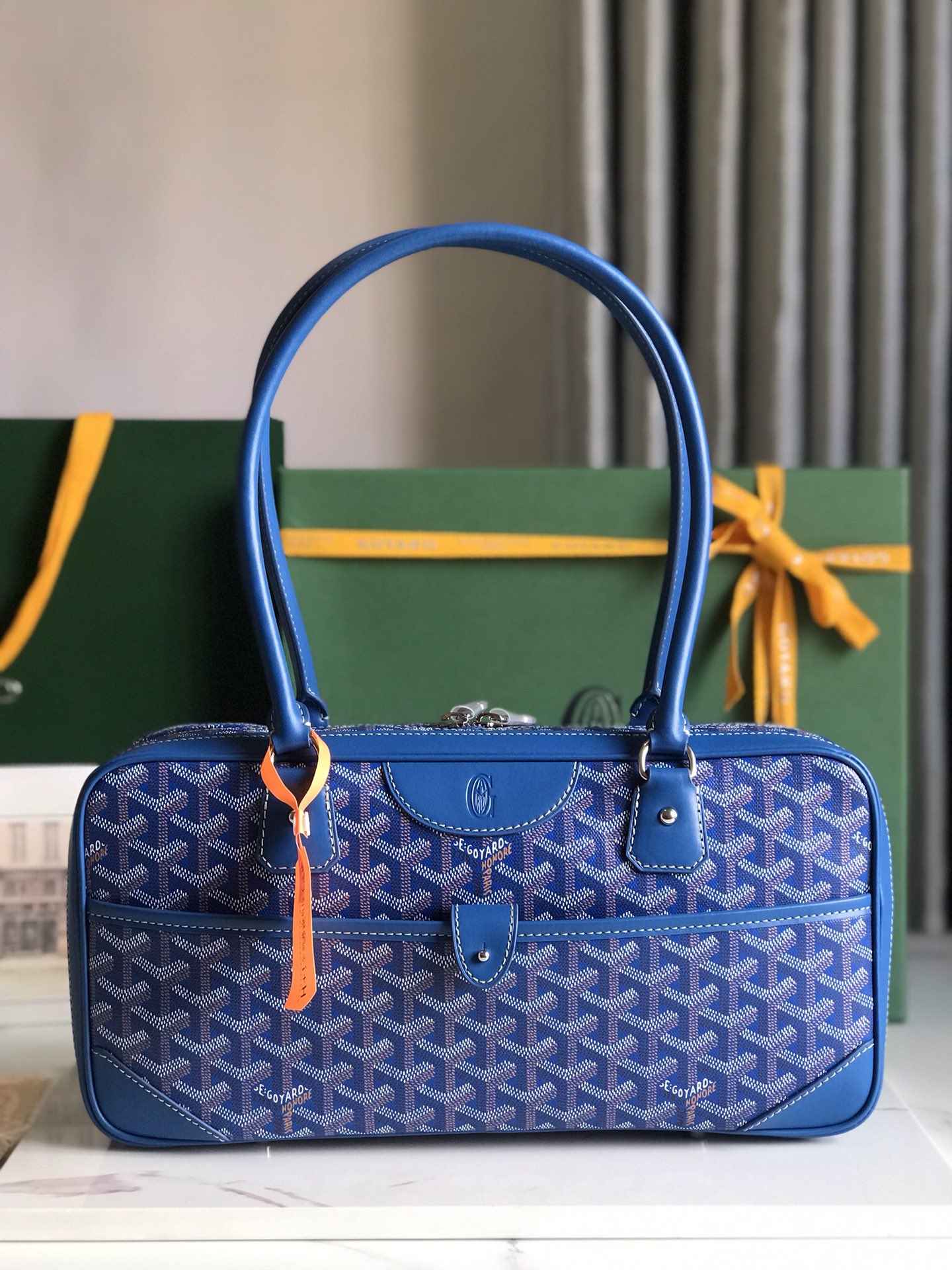 Goyard Blue Goyardine Saint Martin Bag