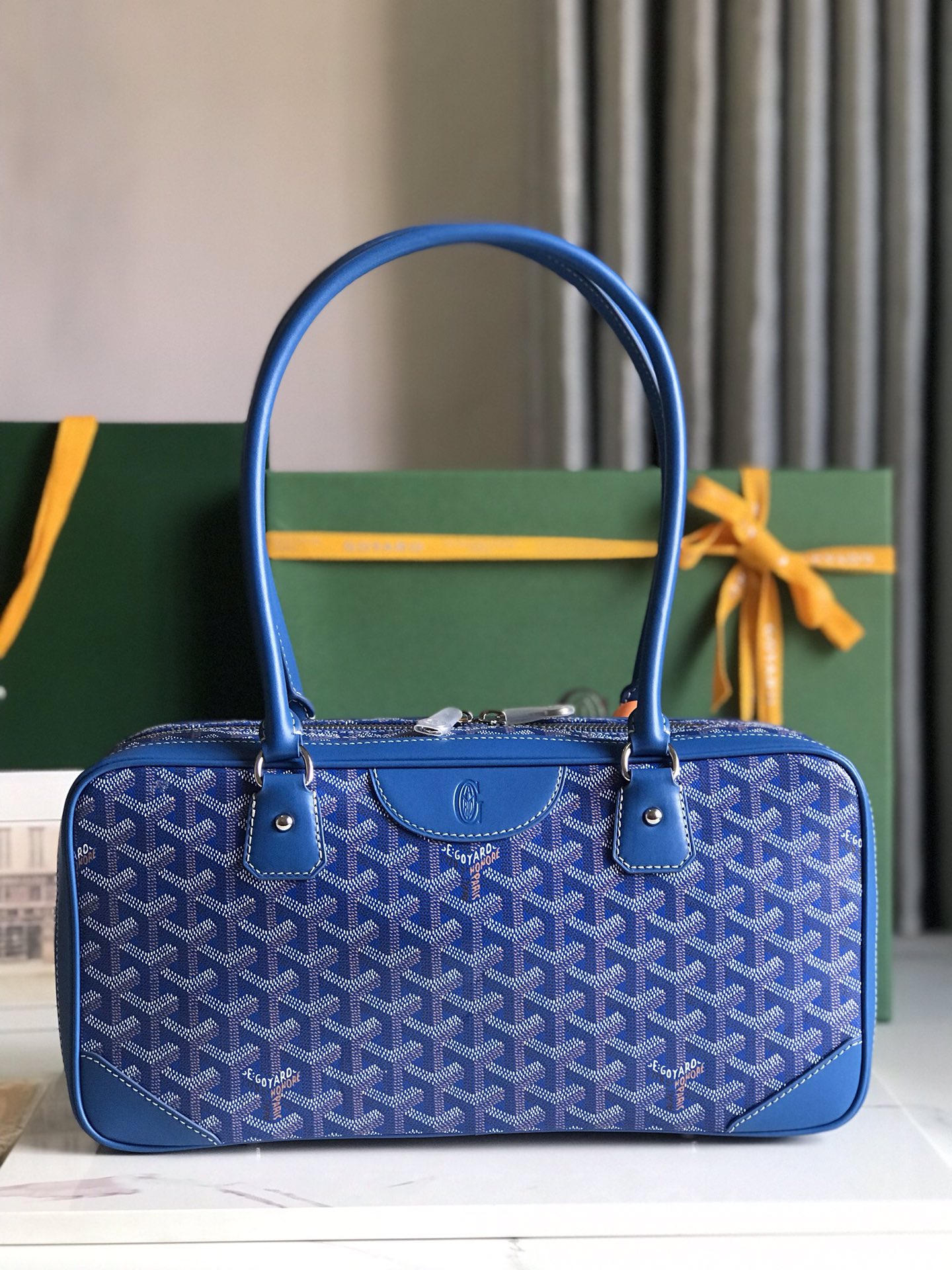 Goyard Blue Goyardine Saint Martin Bag