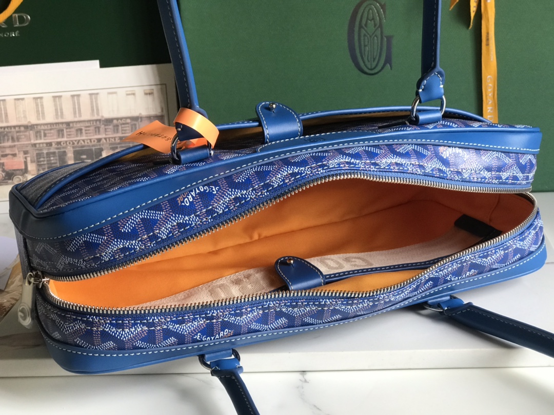 Goyard Blue Goyardine Saint Martin Bag