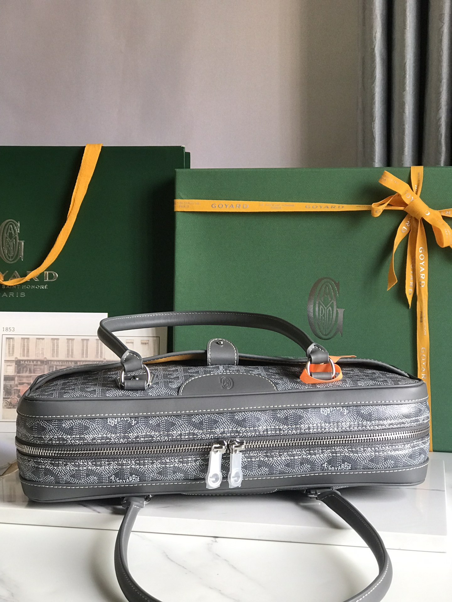 Goyard Handbag Saint Martin Black Leather Cloth ref.162990