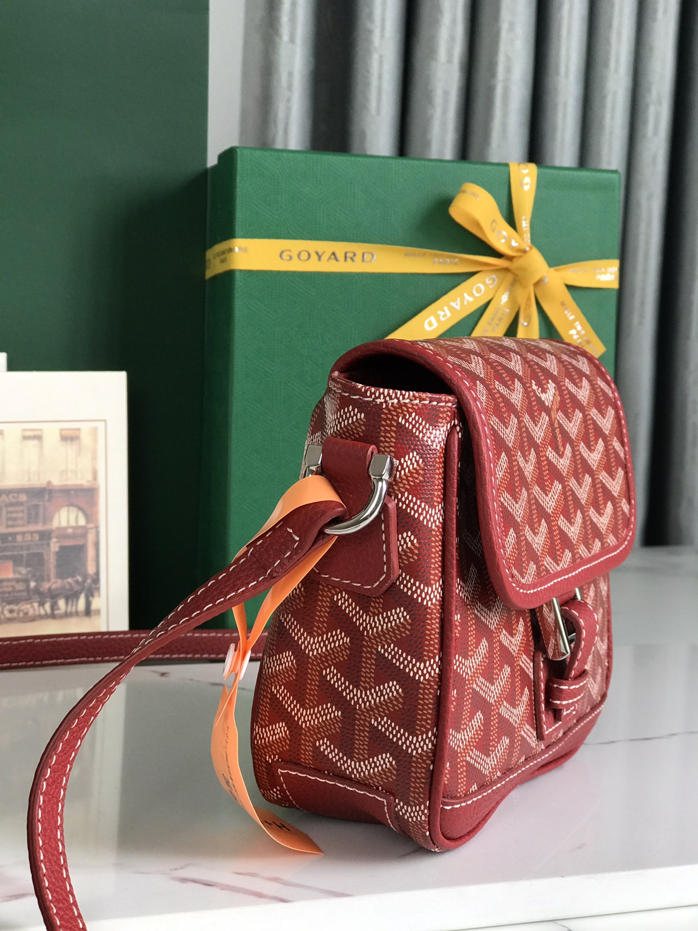 GOYARD Chevron Grand Blue PM Red 923372 |