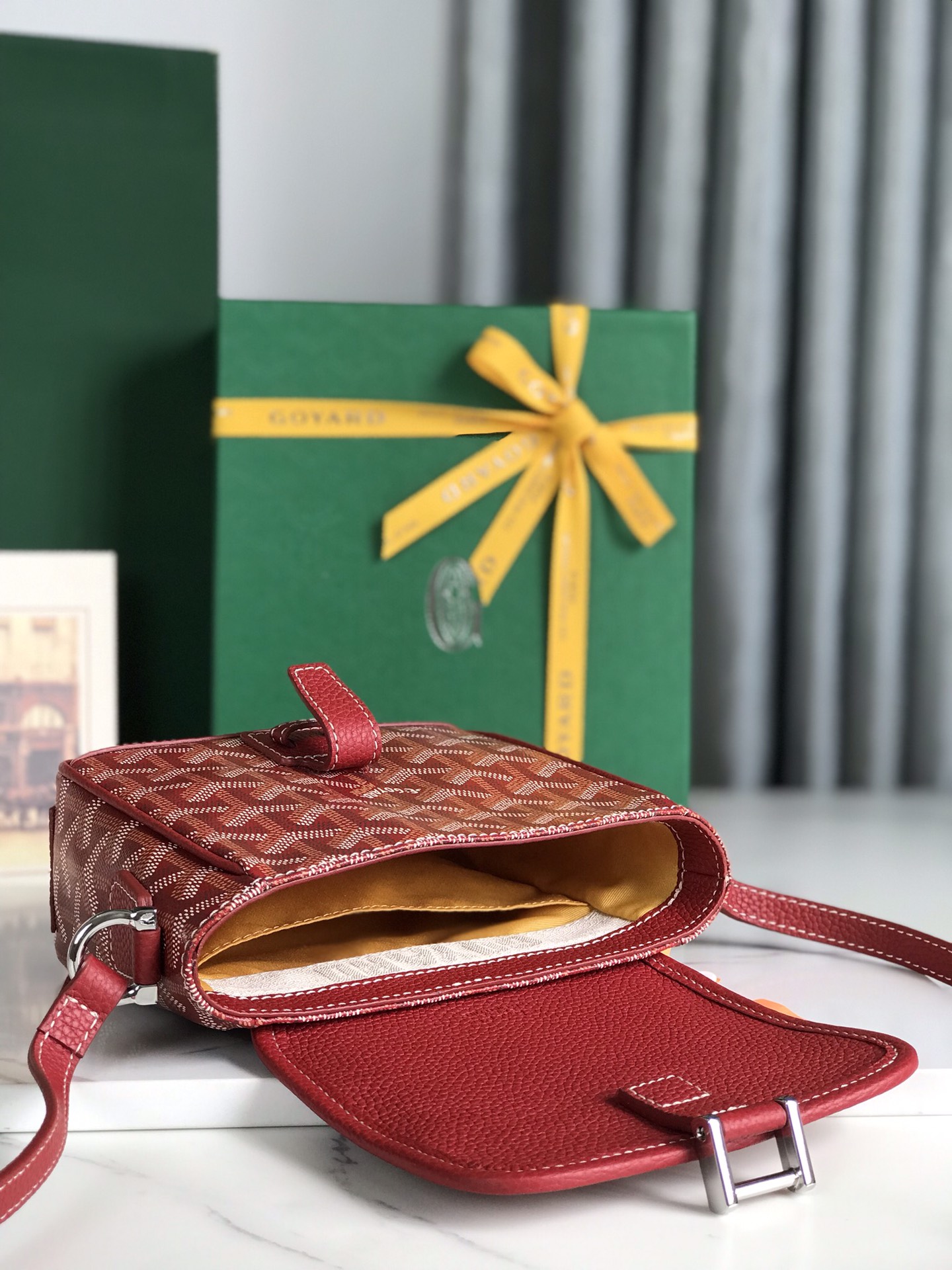 GOYARD Chevron Grand Blue PM Red 923372 |