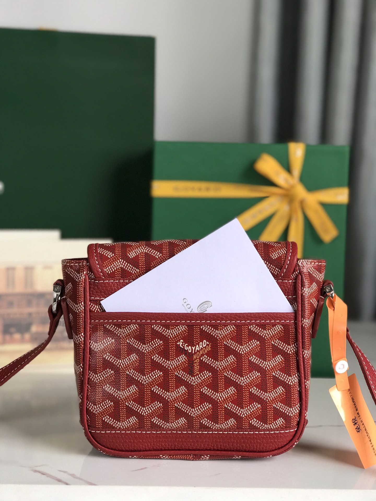 GOYARD Chevron Grand Blue PM Red 923372 |