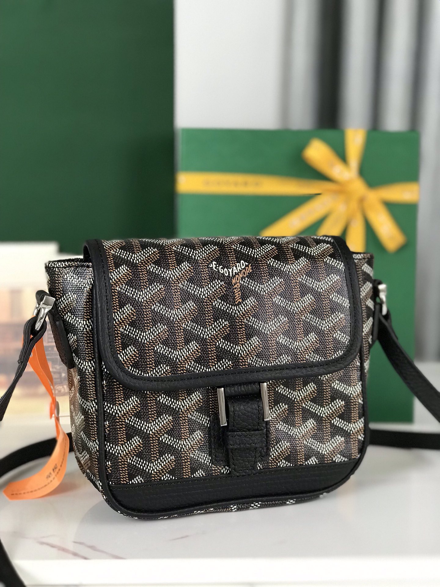 Goyard Black/Brown Goyardine Coated Canvas an