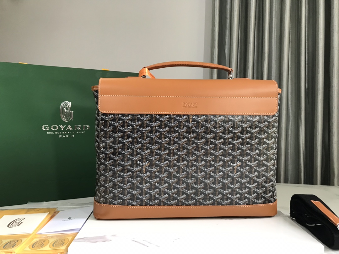 Goyard Citadin Messenger Briefcase Coated Canvas brown