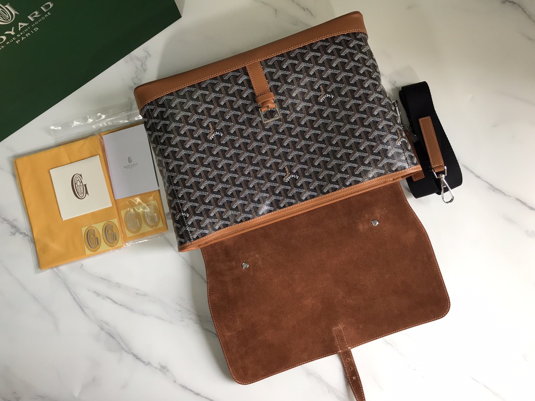 Goyard Citadin Messenger Briefcase Coated Canvas brown