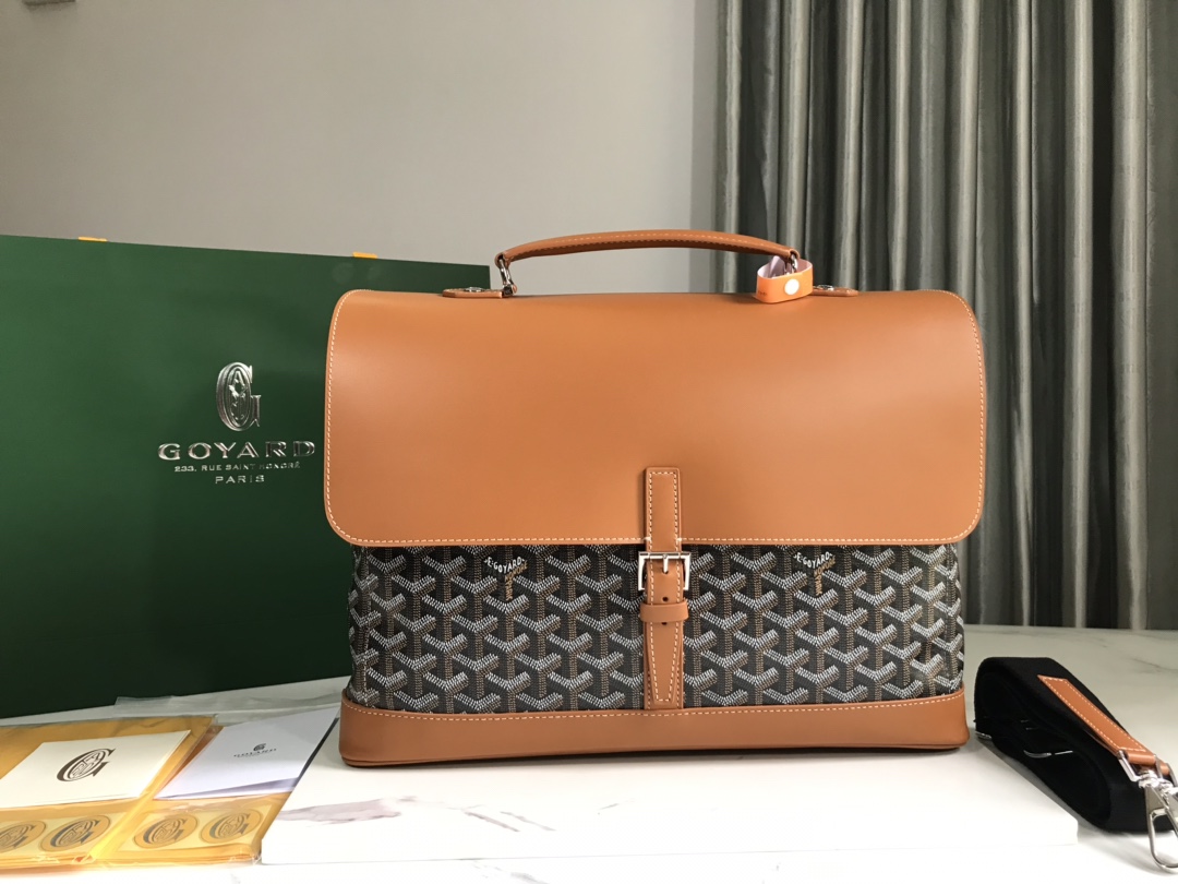 Goyard Citadin Messenger Briefcase Coated Canvas brown