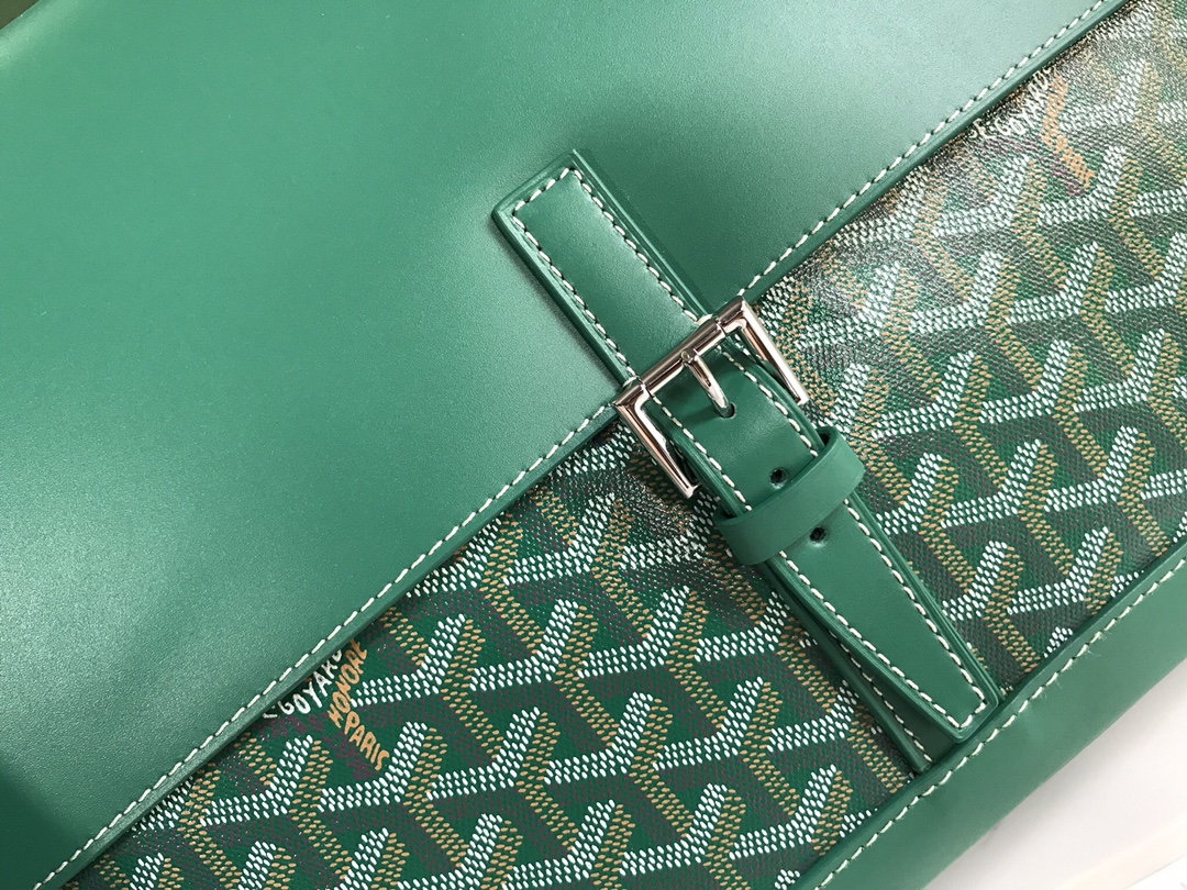 Goyard Citadin Messenger Briefcase Coated Canvas green
