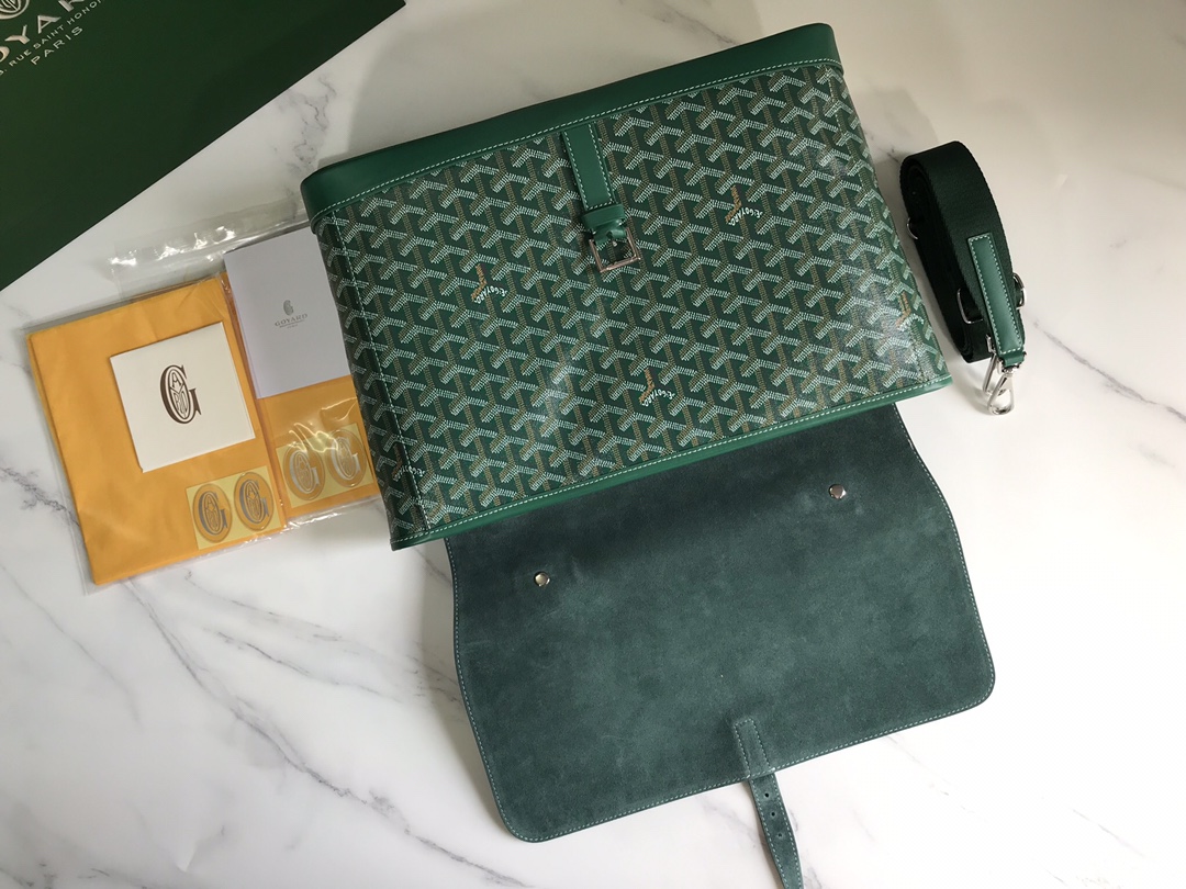 Goyard Citadin Messenger Briefcase Coated Canvas green