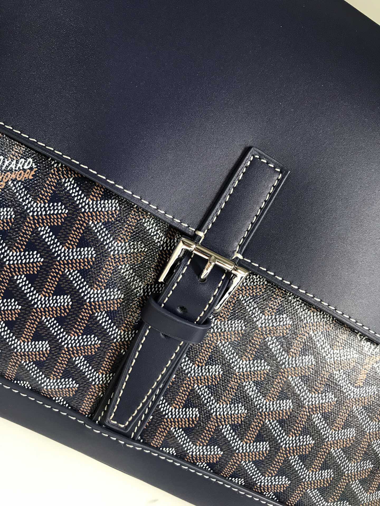Goyard Citadin Messenger Briefcase Coated Canvas Blue