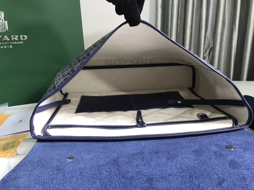 Goyard Citadin Messenger Briefcase Coated Canvas Blue