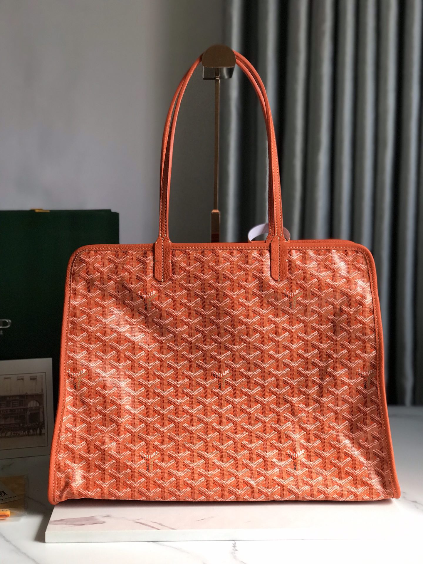 Goyard orange Goyardine Coated Canvas and Leather