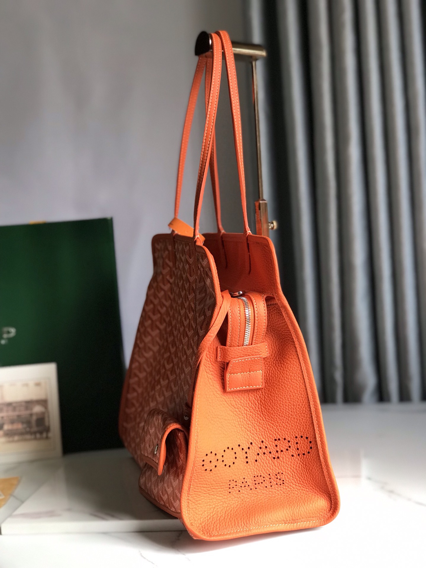 Goyard orange Goyardine Coated Canvas and Leather