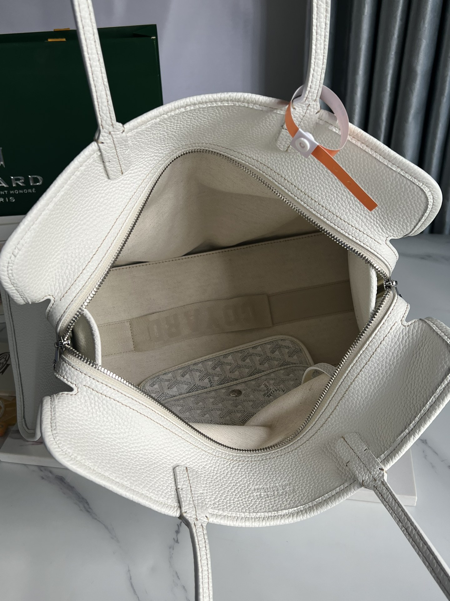 Goyard white Goyardine Coated Canvas and Leather